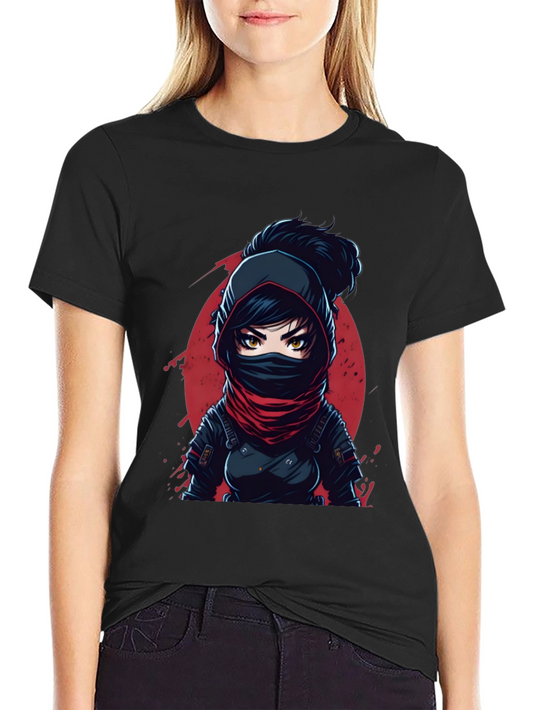 Ninja Anime Graphic Tee - Black