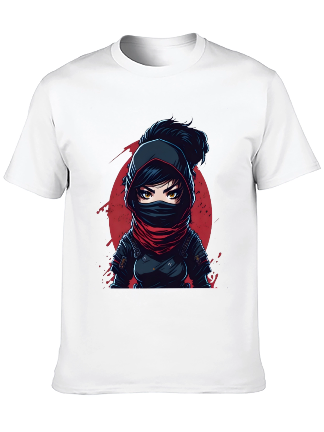 Ninja Anime Graphic Tee - Black