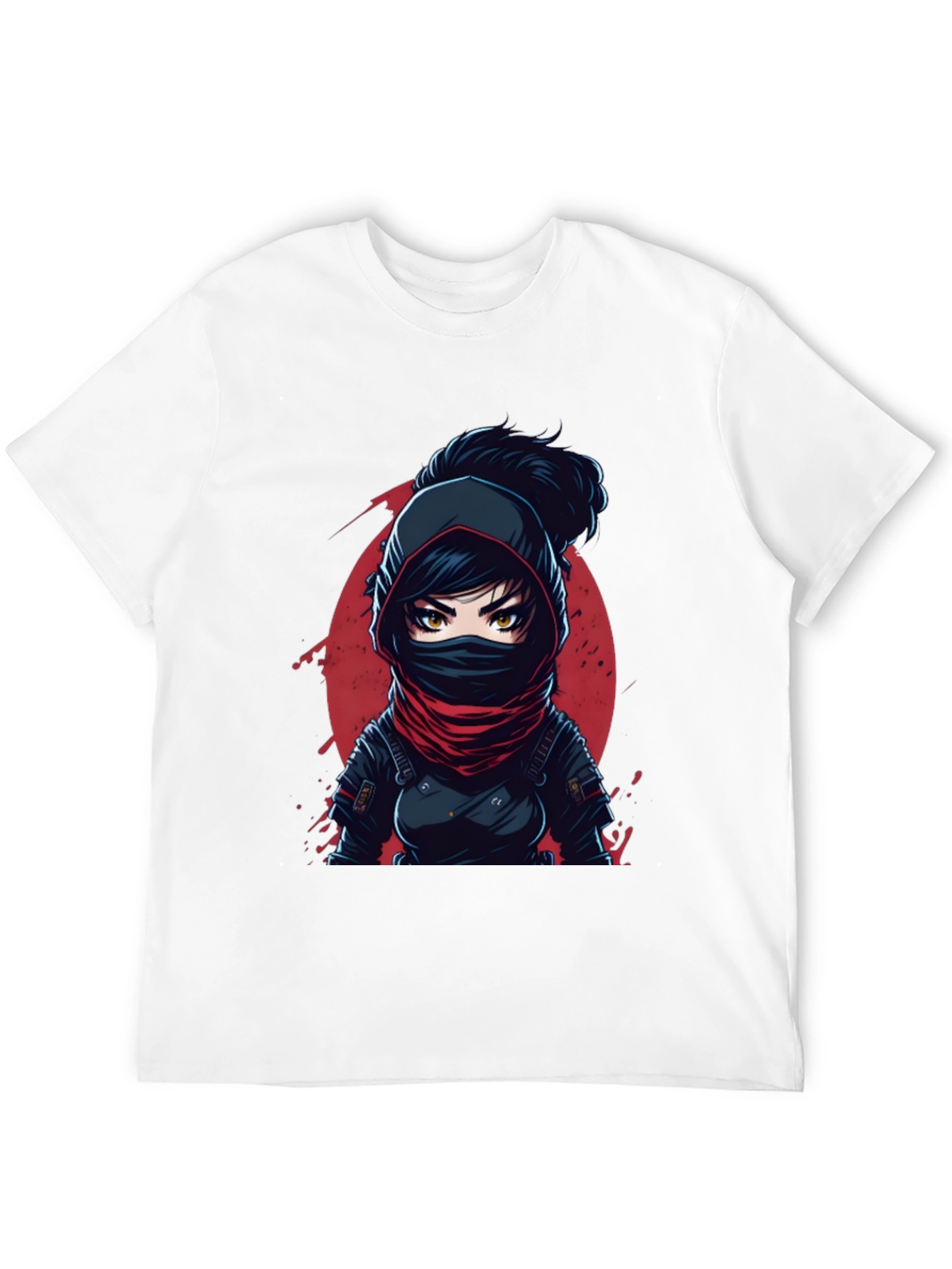 Ninja Anime Graphic Tee - Black