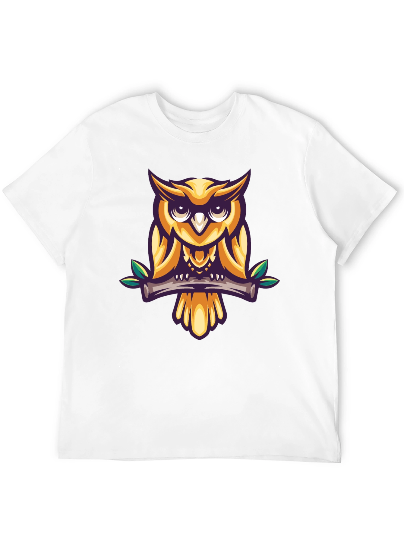 Cool Owl Graphic Print Black T-Shirt