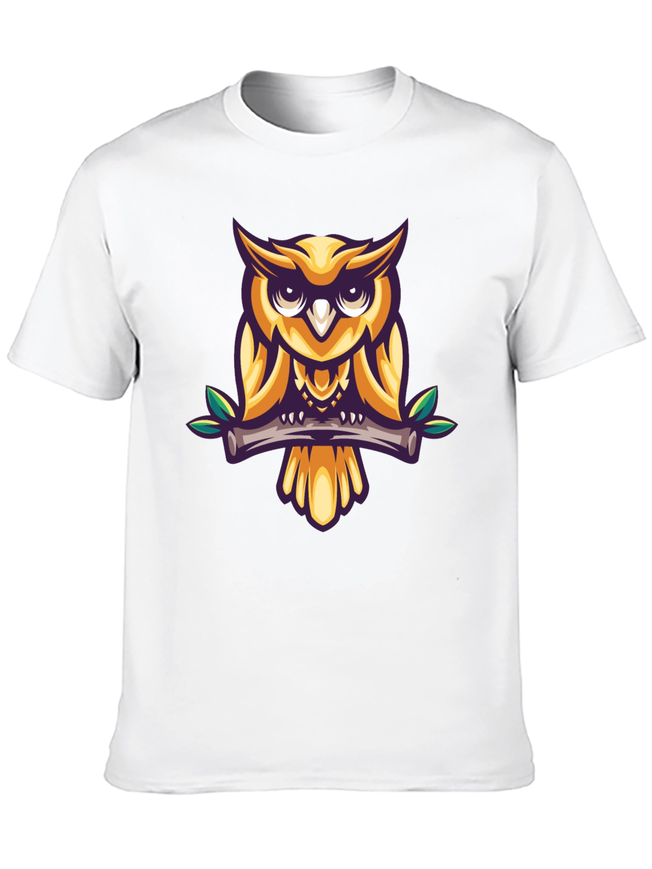 Cool Owl Graphic Print Black T-Shirt