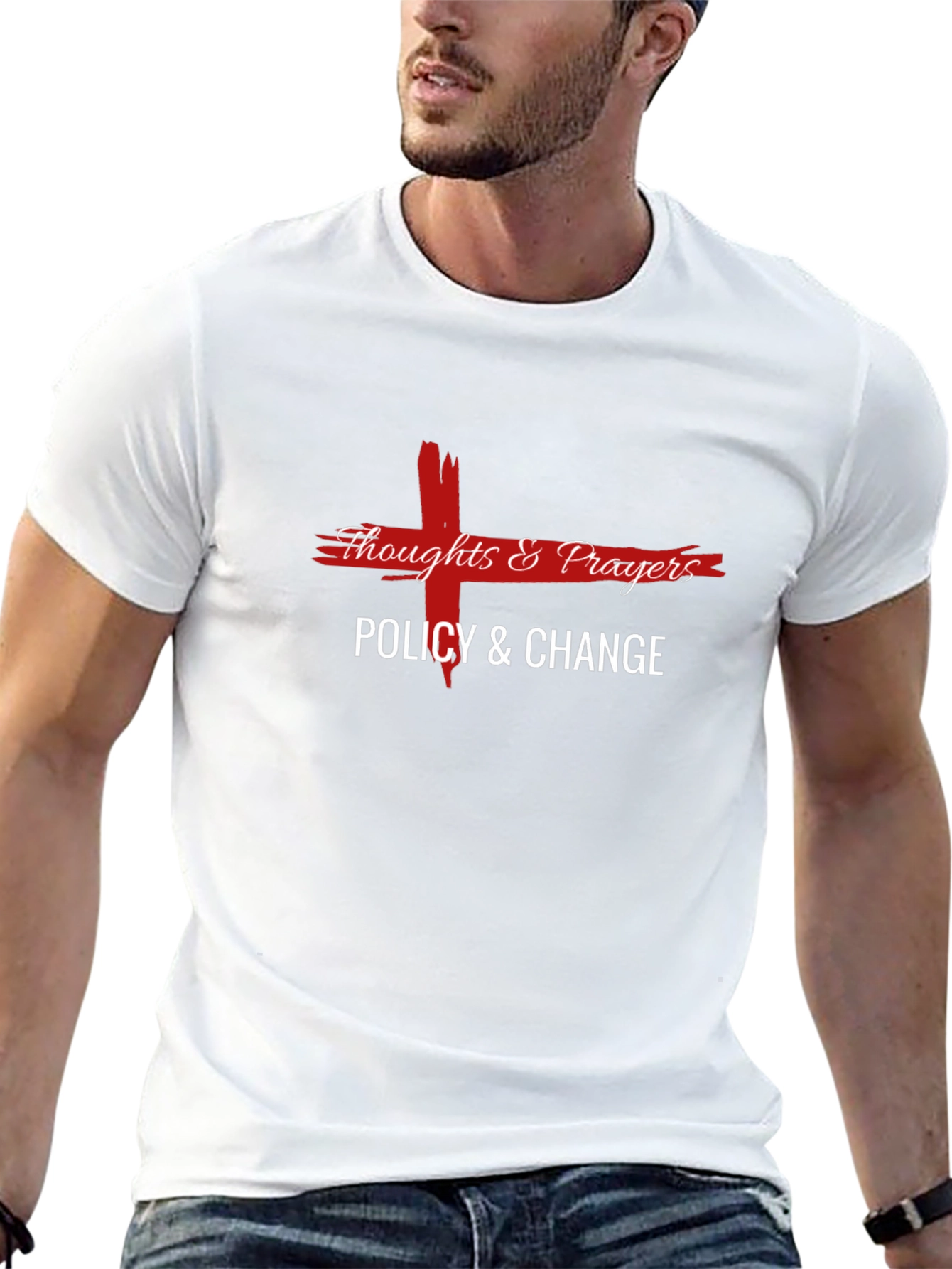 Thoughts & Prayers Policy & Change Black T-Shirt