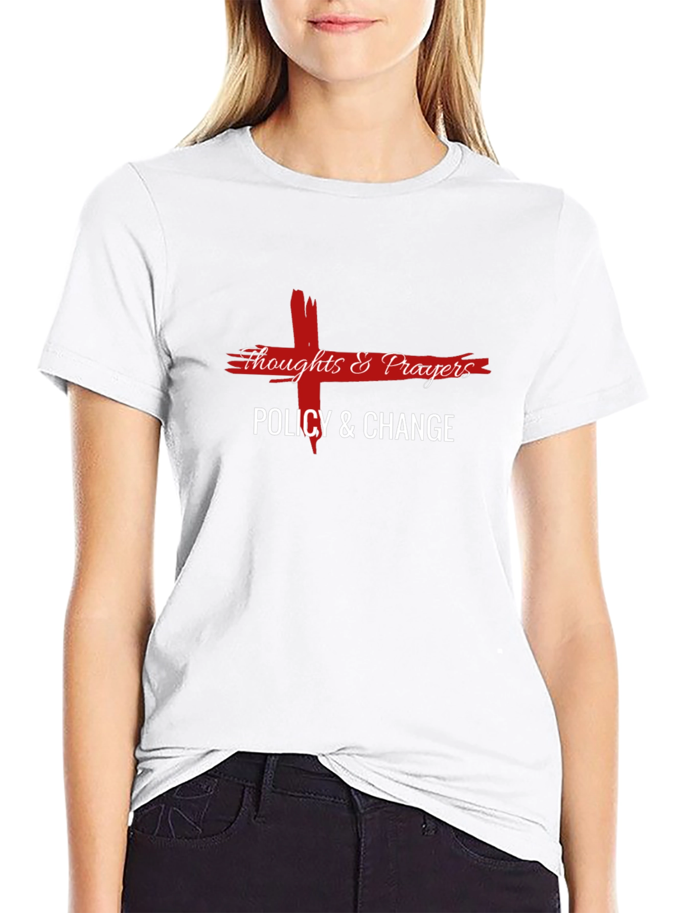 Thoughts & Prayers Policy & Change Black T-Shirt