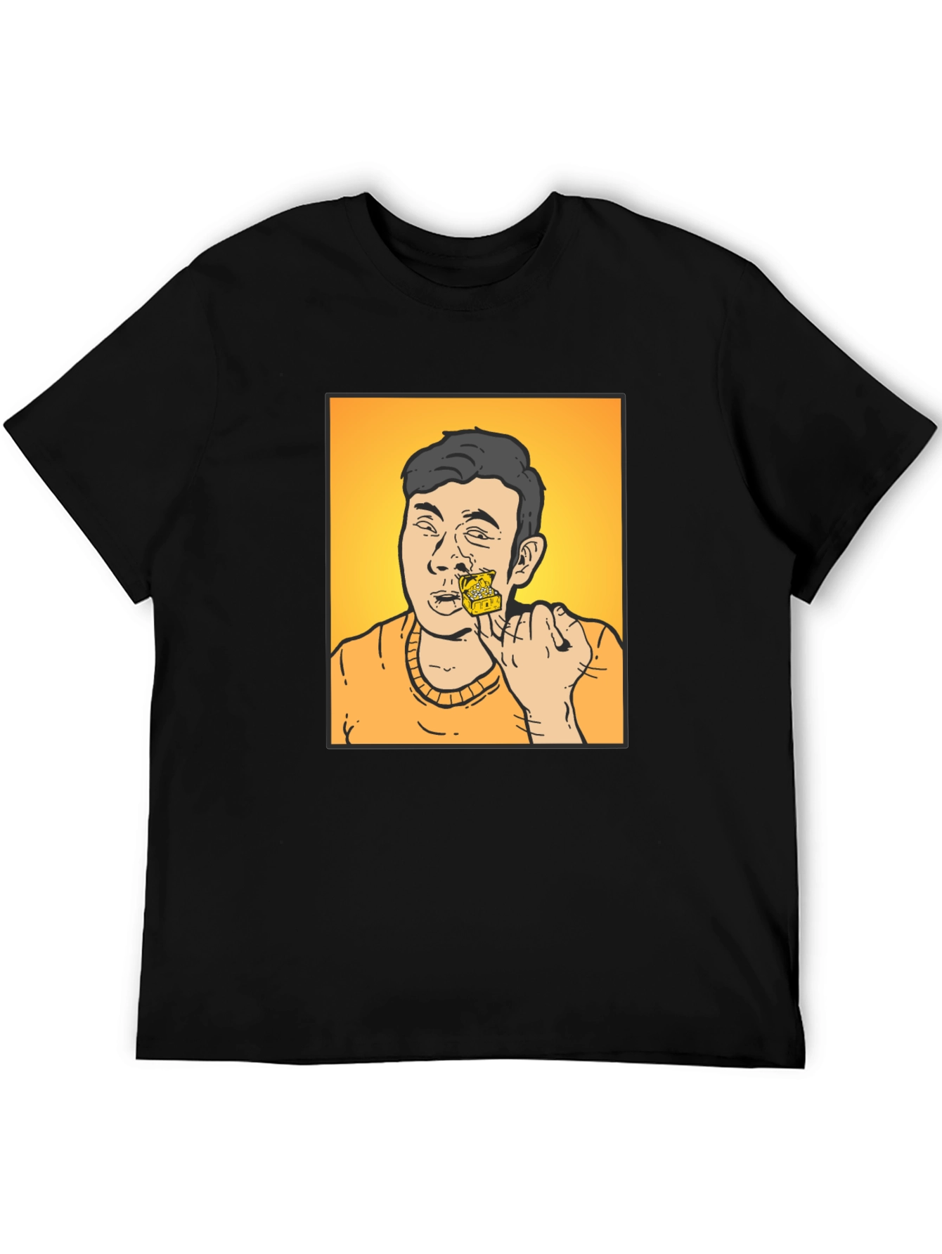 Funny Cartoon T-Shirt - Man with Cheese