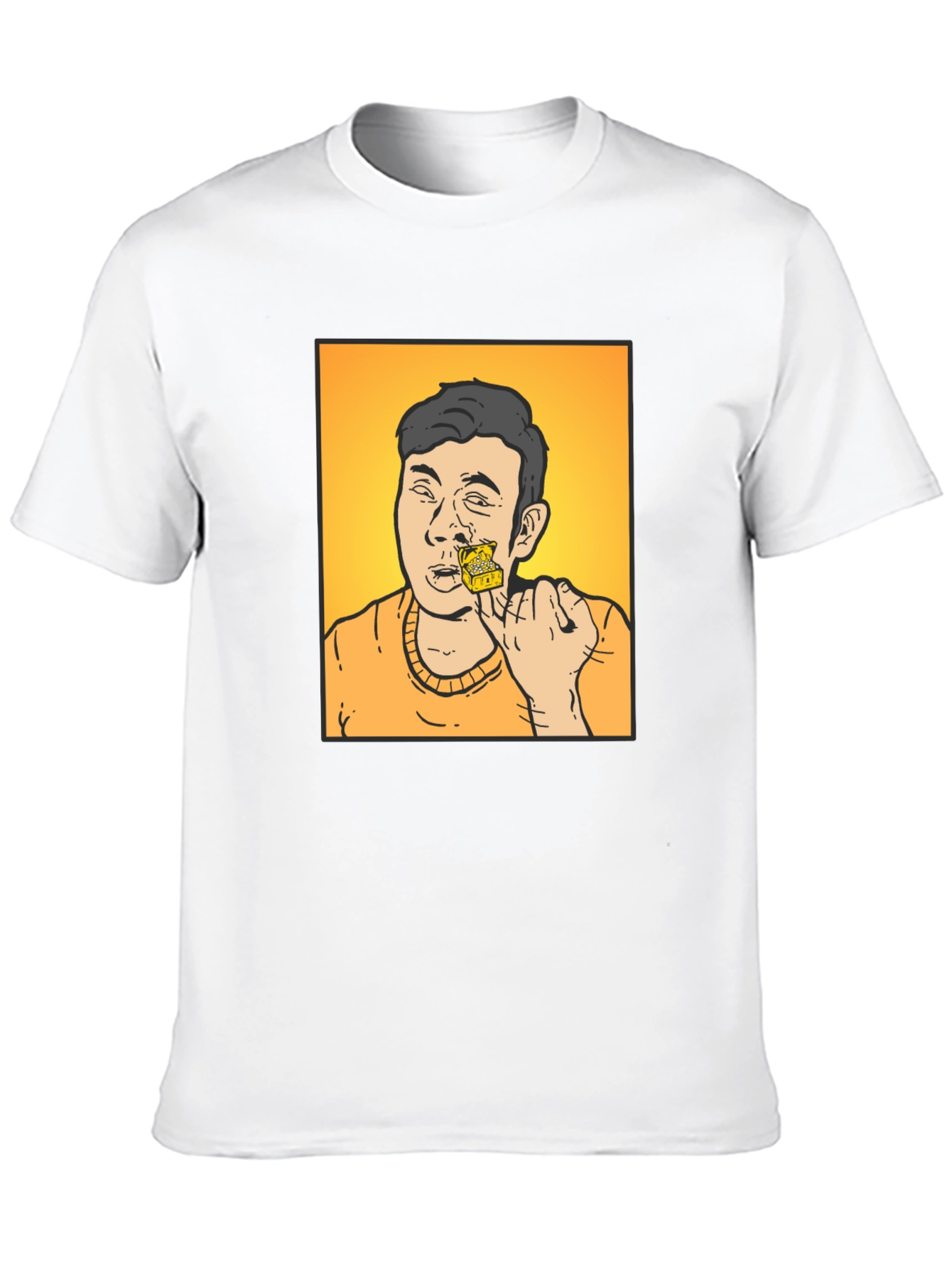 Funny Cartoon T-Shirt - Man with Cheese
