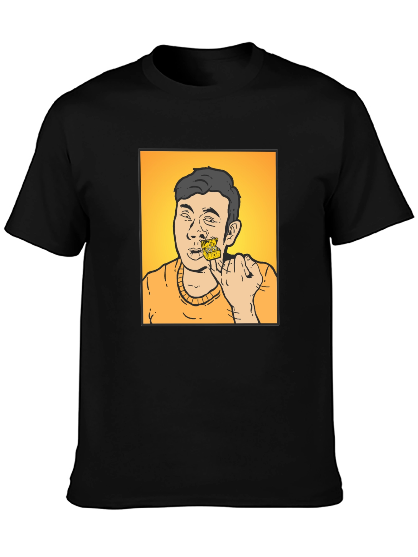 Funny Cartoon T-Shirt - Man with Cheese
