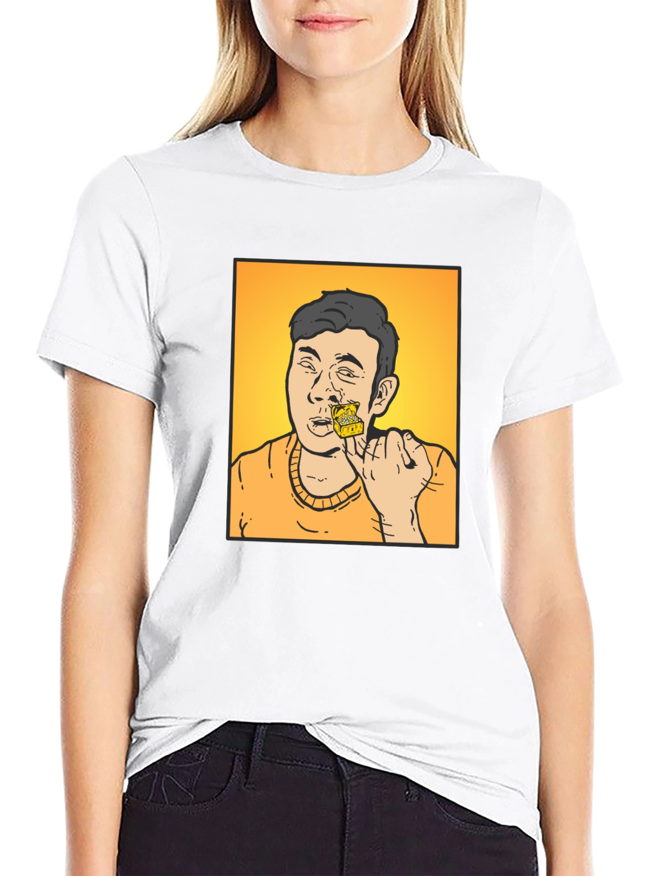 Funny Cartoon T-Shirt - Man with Cheese