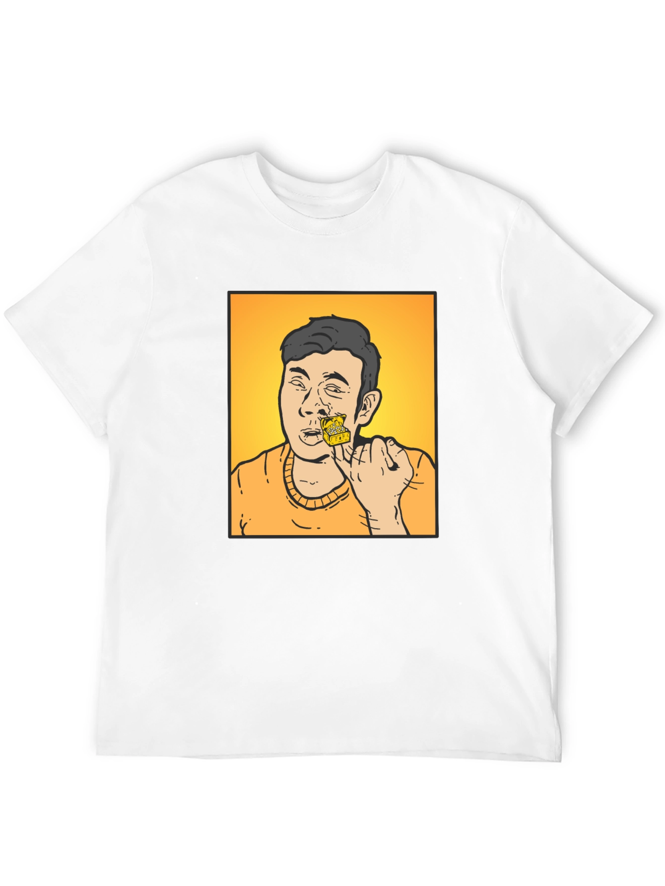 Funny Cartoon T-Shirt - Man with Cheese