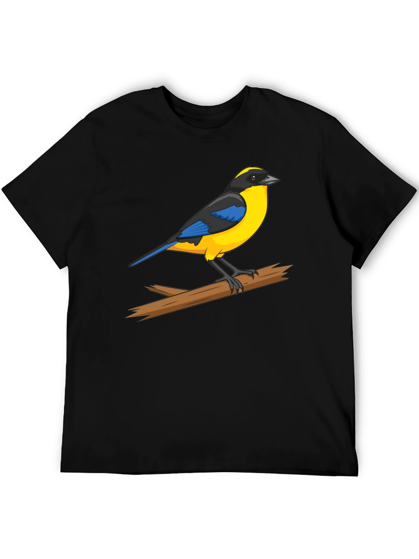 Bird on Branch Graphic Black T-Shirt
