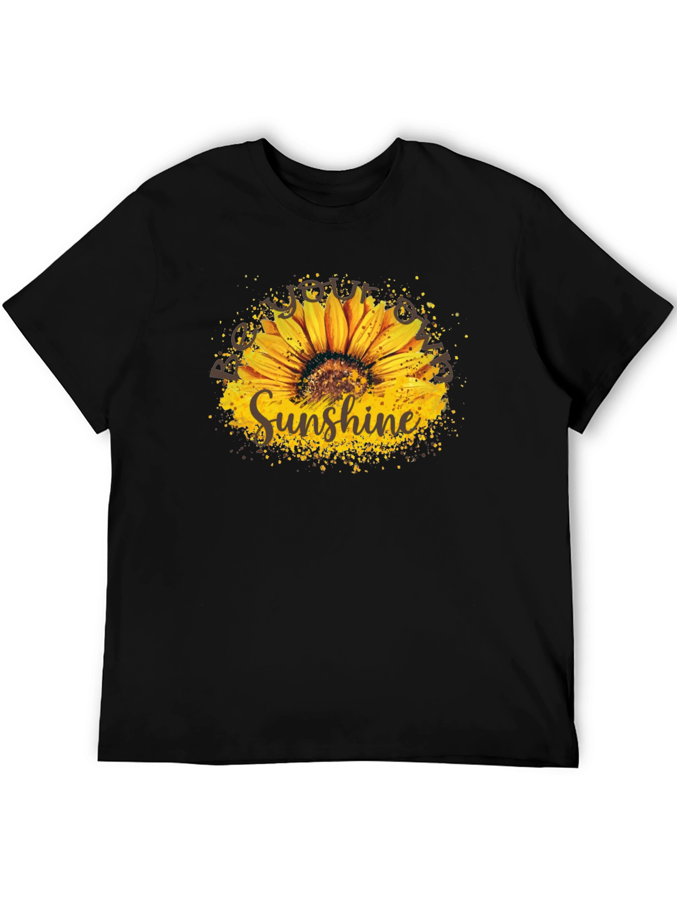 Sunshine Sunflower Graphic Tee - Stylish Black T-Shirt