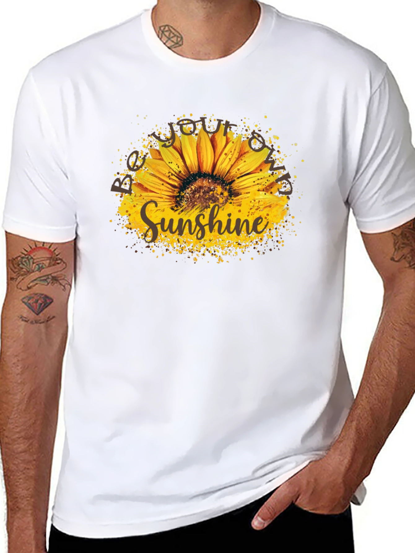 Sunshine Sunflower Graphic Tee - Stylish Black T-Shirt