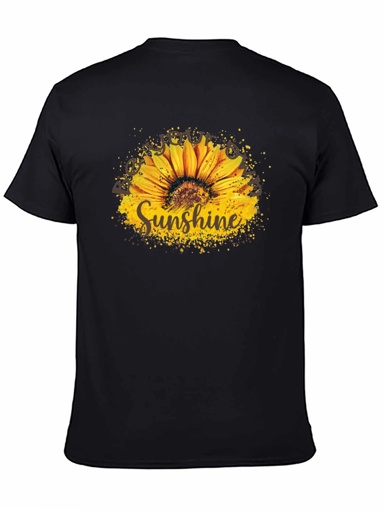 Sunshine Sunflower Graphic Tee - Stylish Black T-Shirt