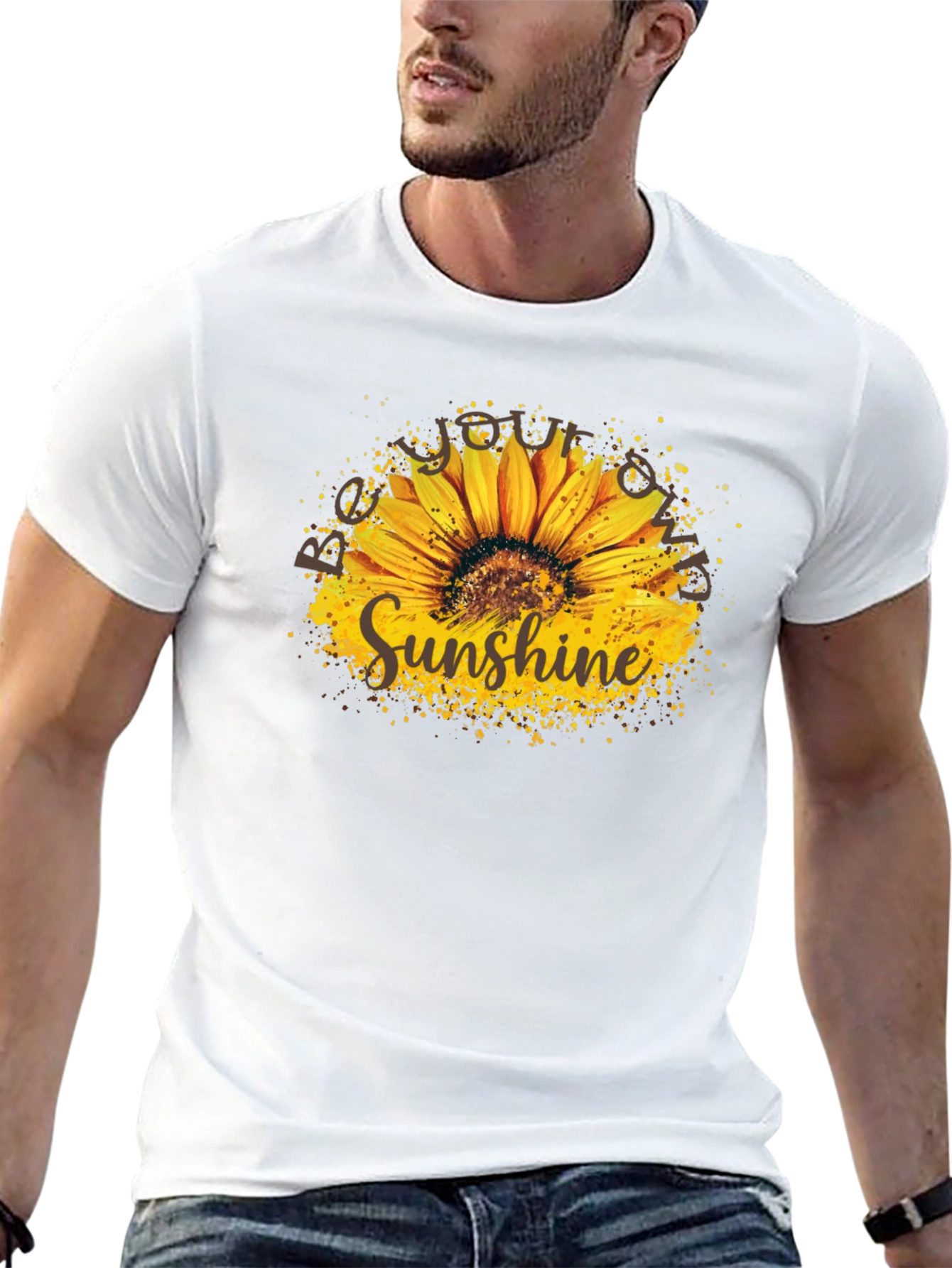 Sunshine Sunflower Graphic Tee - Stylish Black T-Shirt