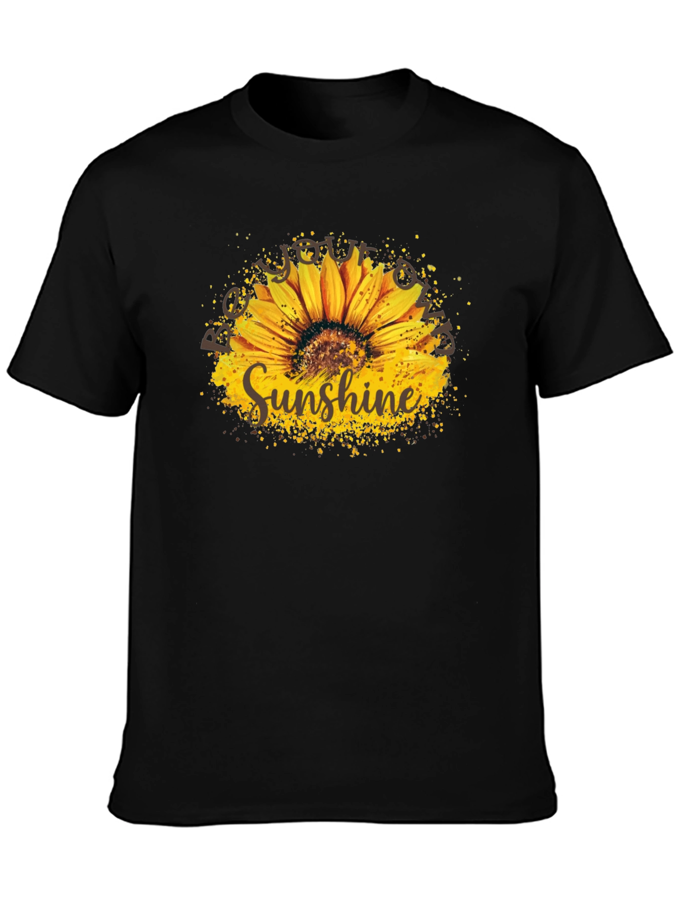 Sunshine Sunflower Graphic Tee - Stylish Black T-Shirt