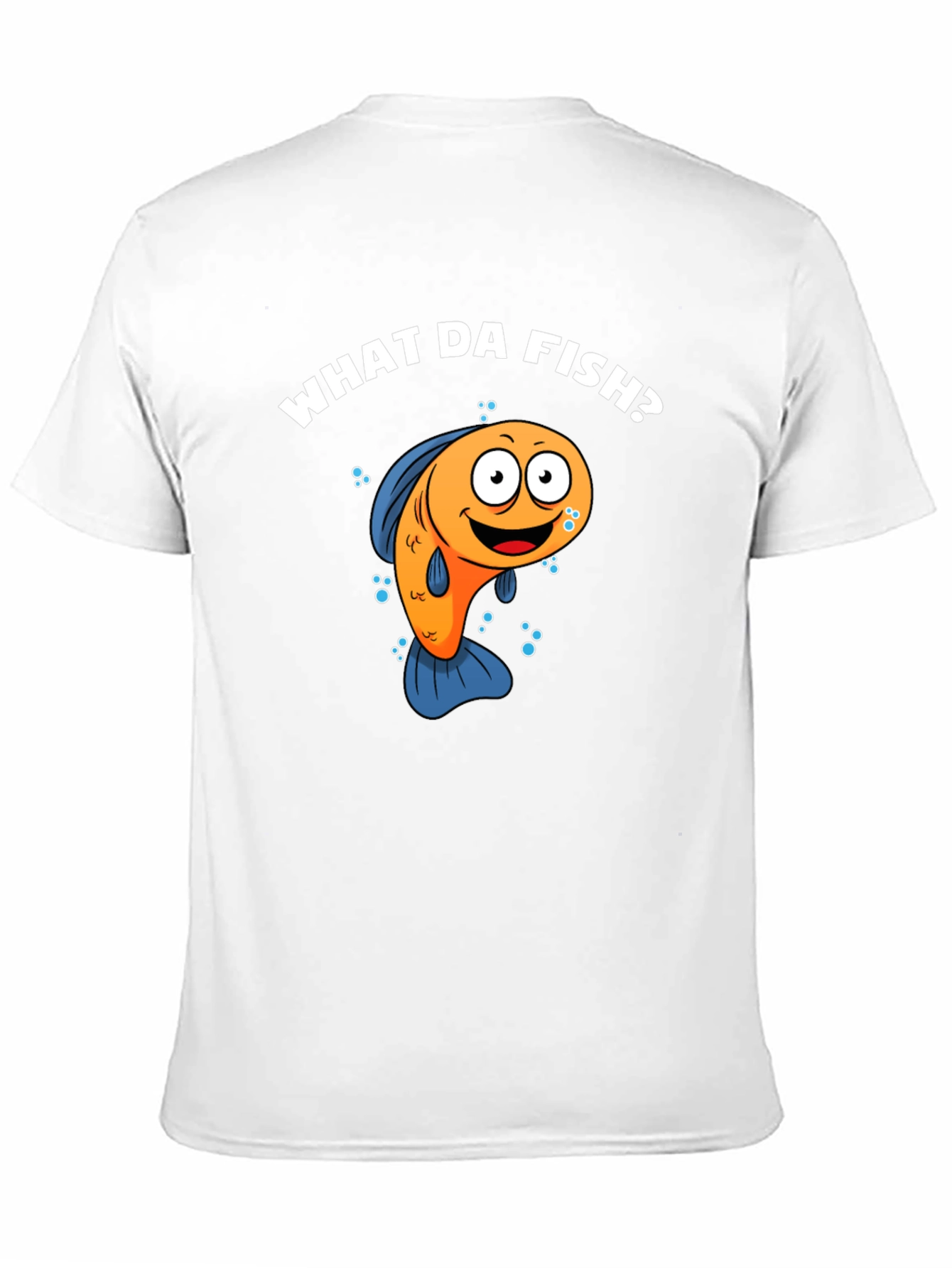 Funny What Da Fish? Cartoon Black T-Shirt