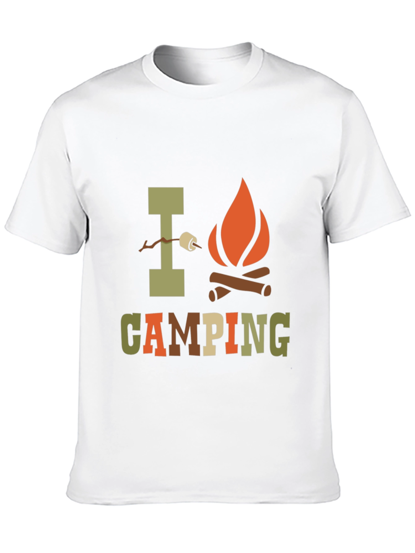 I Love Camping Graphic Print Black T-Shirt