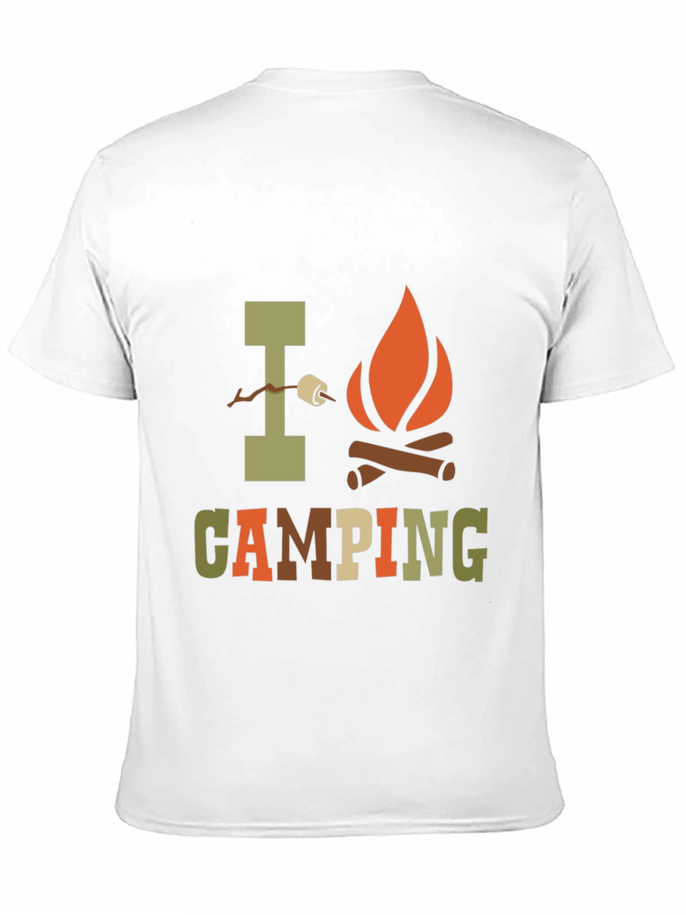 I Love Camping Graphic Print Black T-Shirt