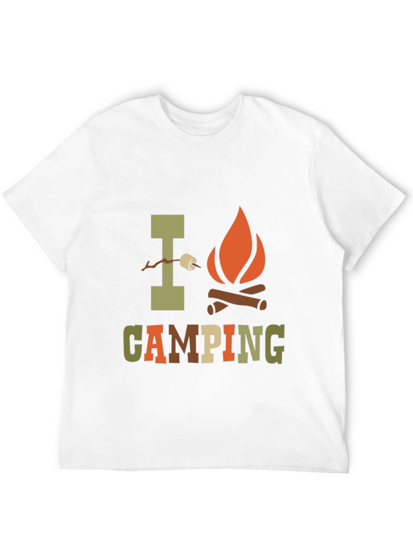I Love Camping Graphic Print Black T-Shirt