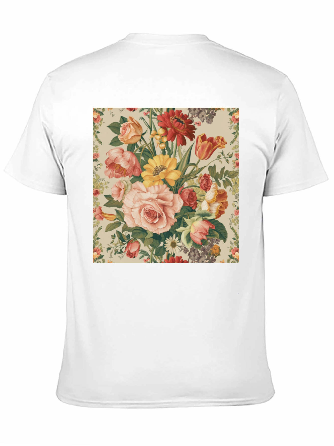 Floral Print T-Shirt - Botanical Garden Design