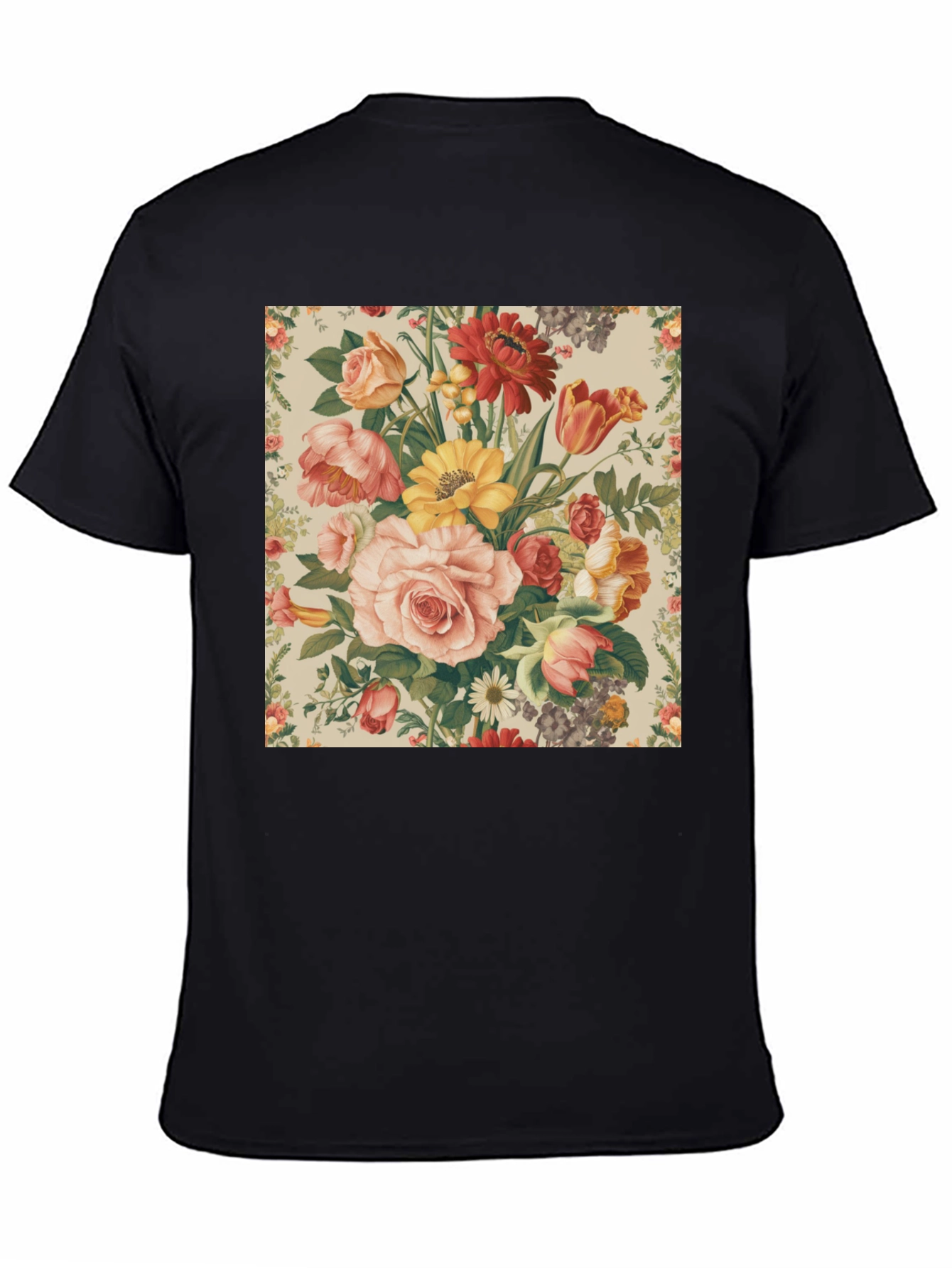 Floral Print T-Shirt - Botanical Garden Design