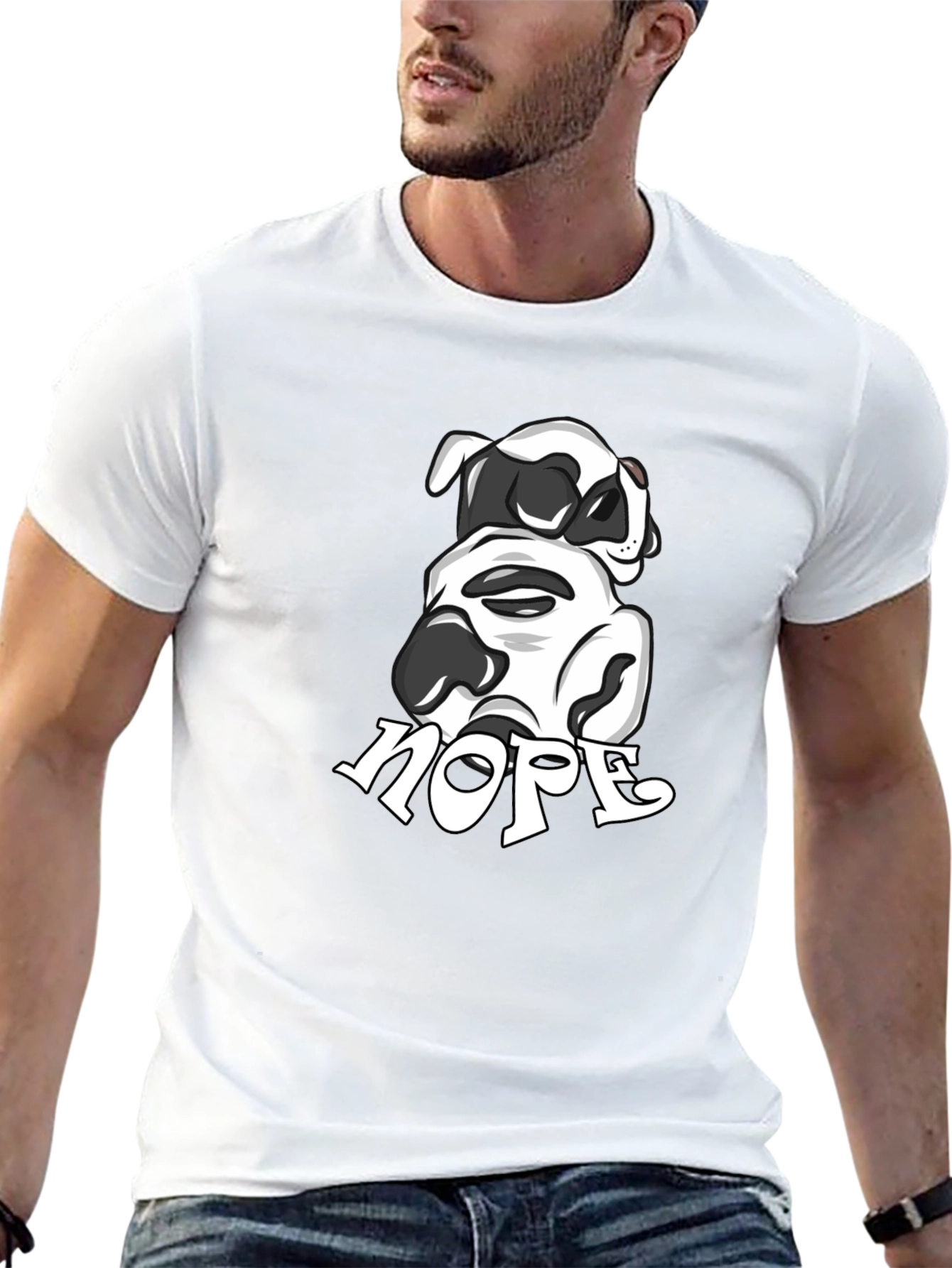 Nope Dog Graphic Tee - Soft Cotton Comfort