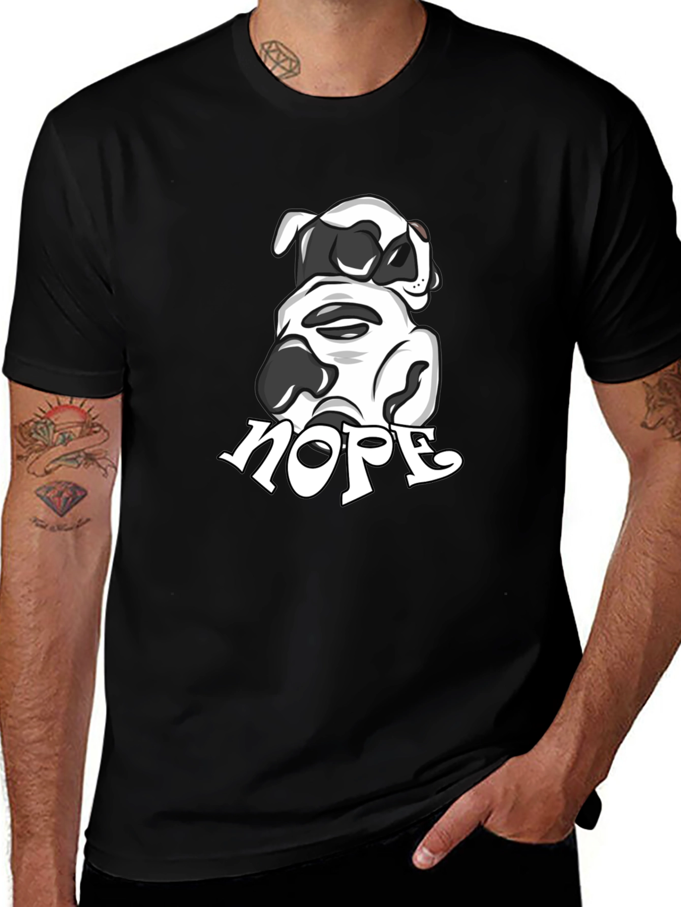Nope Dog Graphic Tee - Soft Cotton Comfort