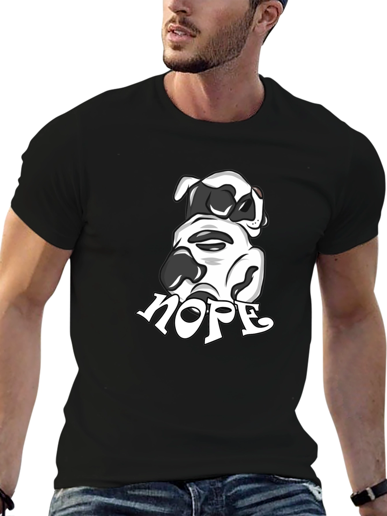Nope Dog Graphic Tee - Soft Cotton Comfort