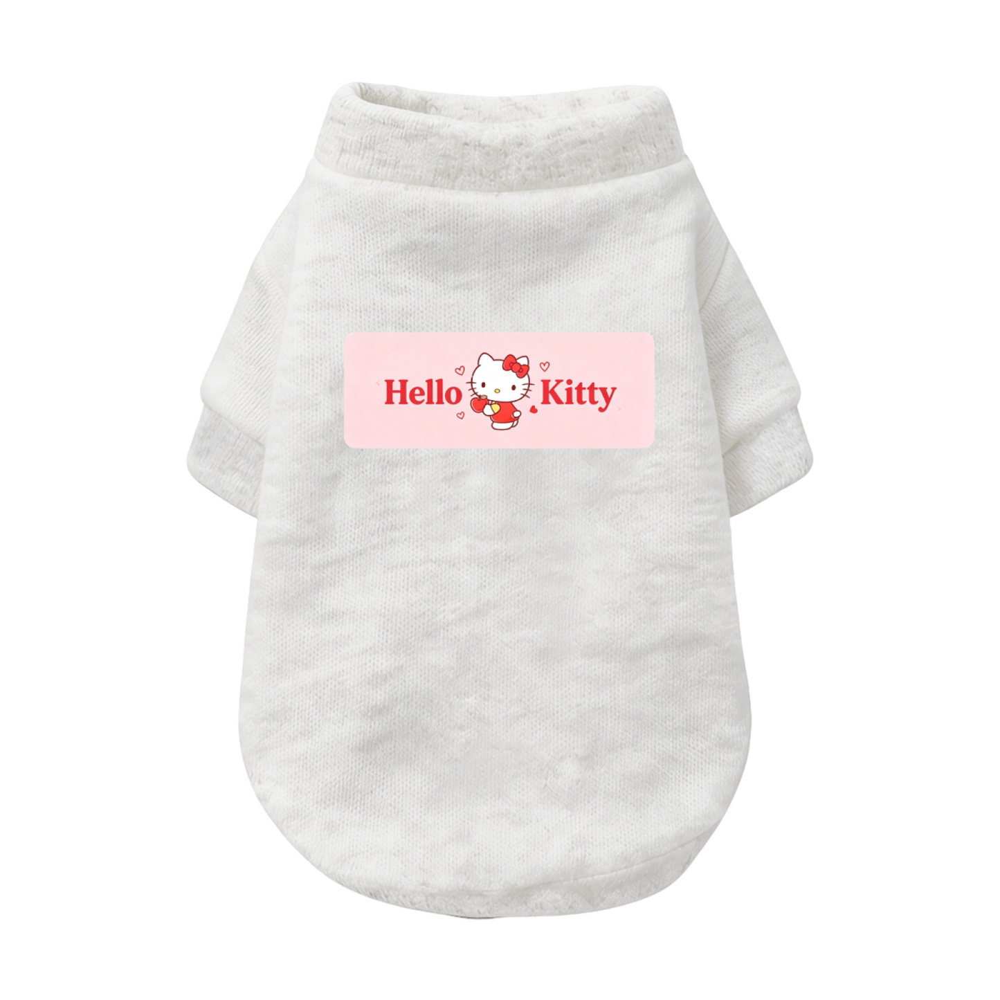 Pink Label Hello Kitty Grey Pet Pullover Sweater, Soft Daily Puppy Cardigan