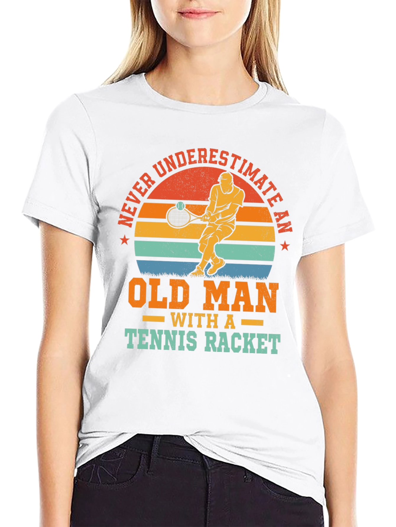 Old Man Tennis Racket T-Shirt
