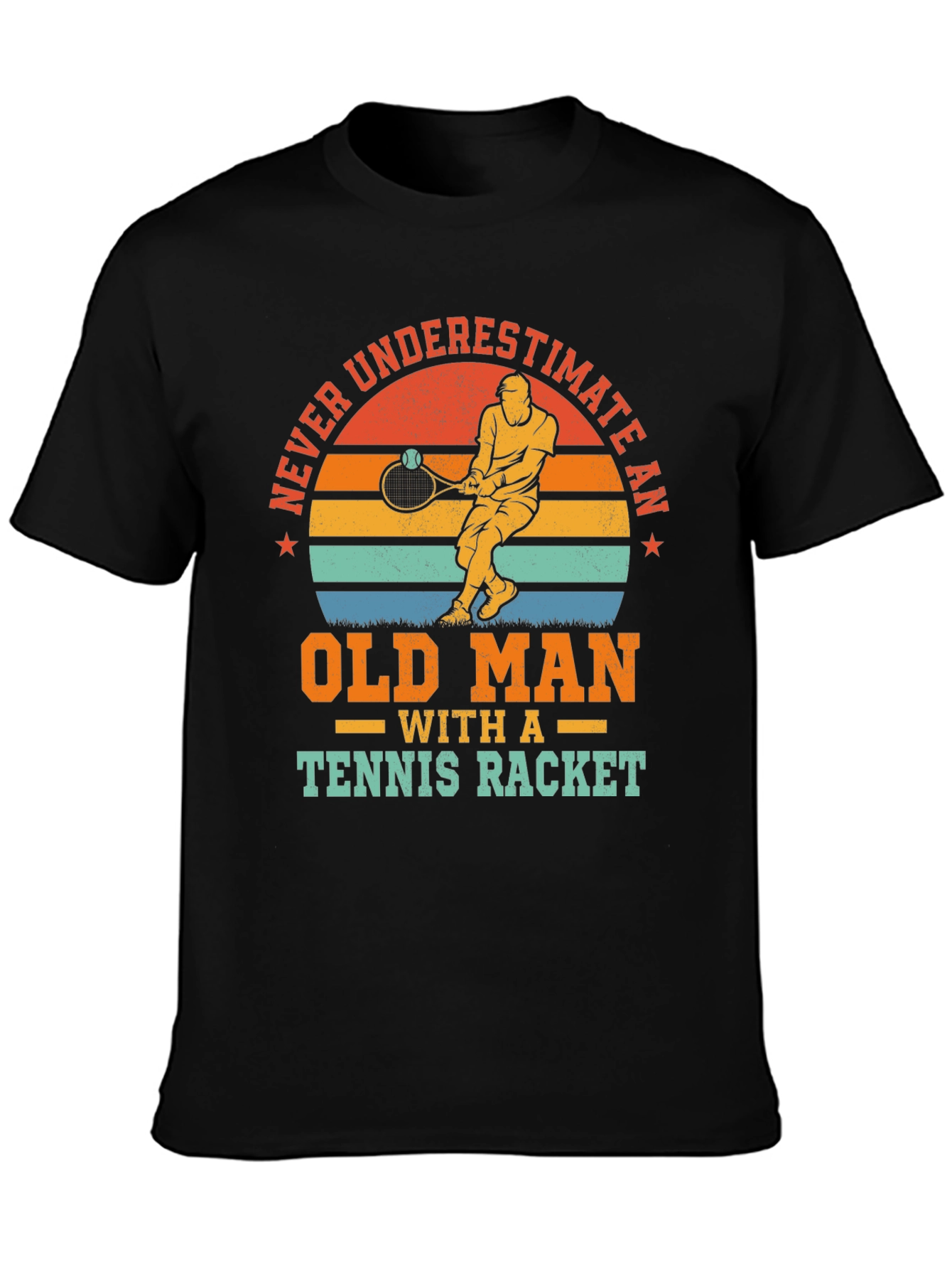 Old Man Tennis Racket T-Shirt