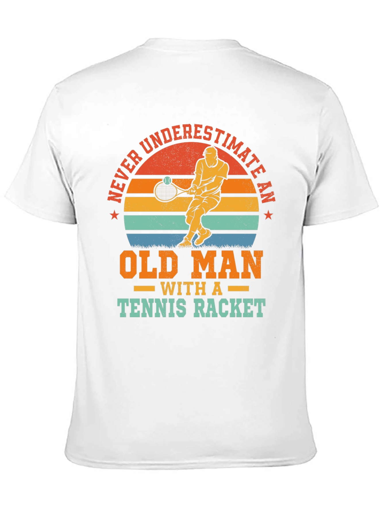 Old Man Tennis Racket T-Shirt