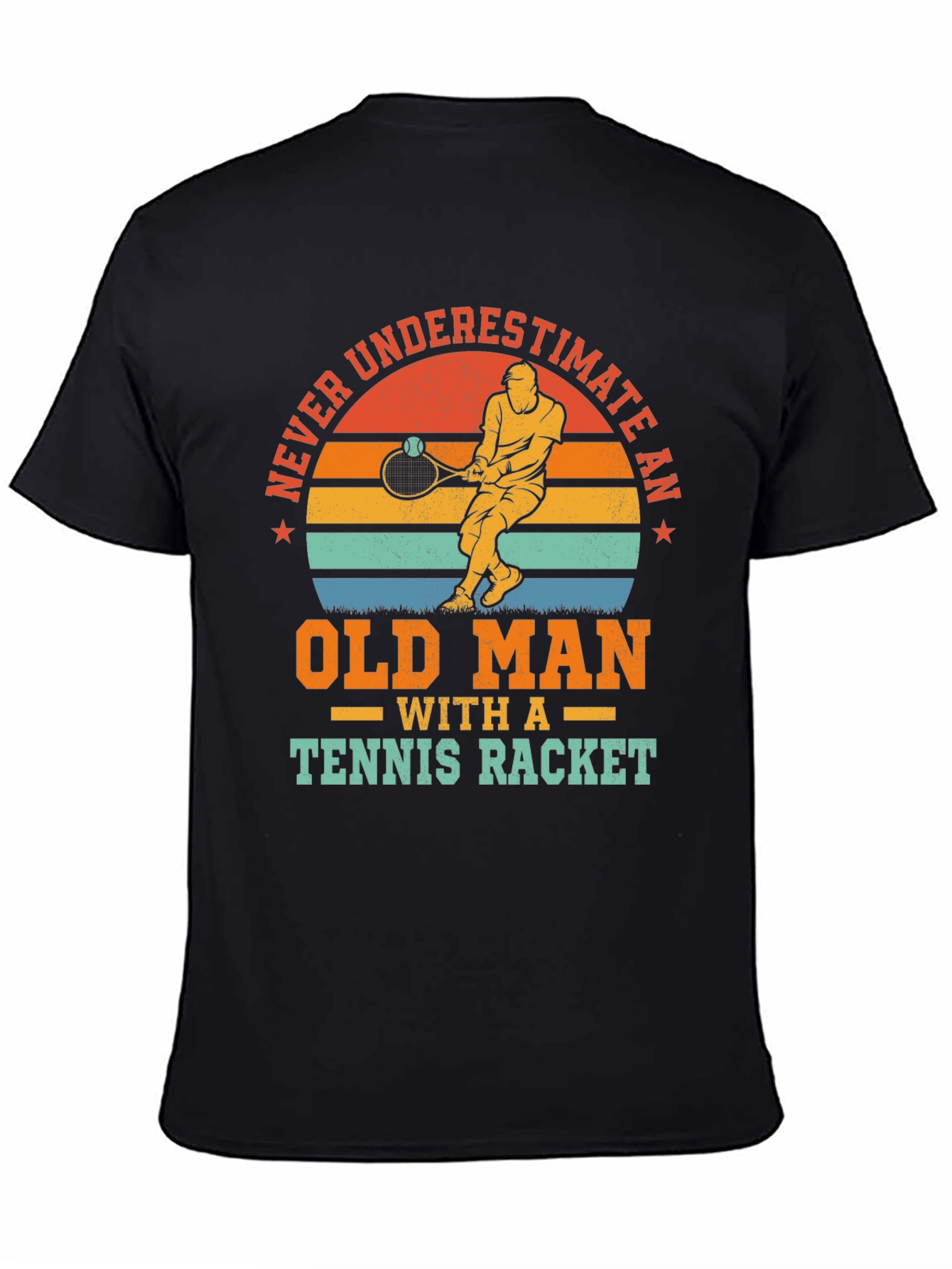 Old Man Tennis Racket T-Shirt