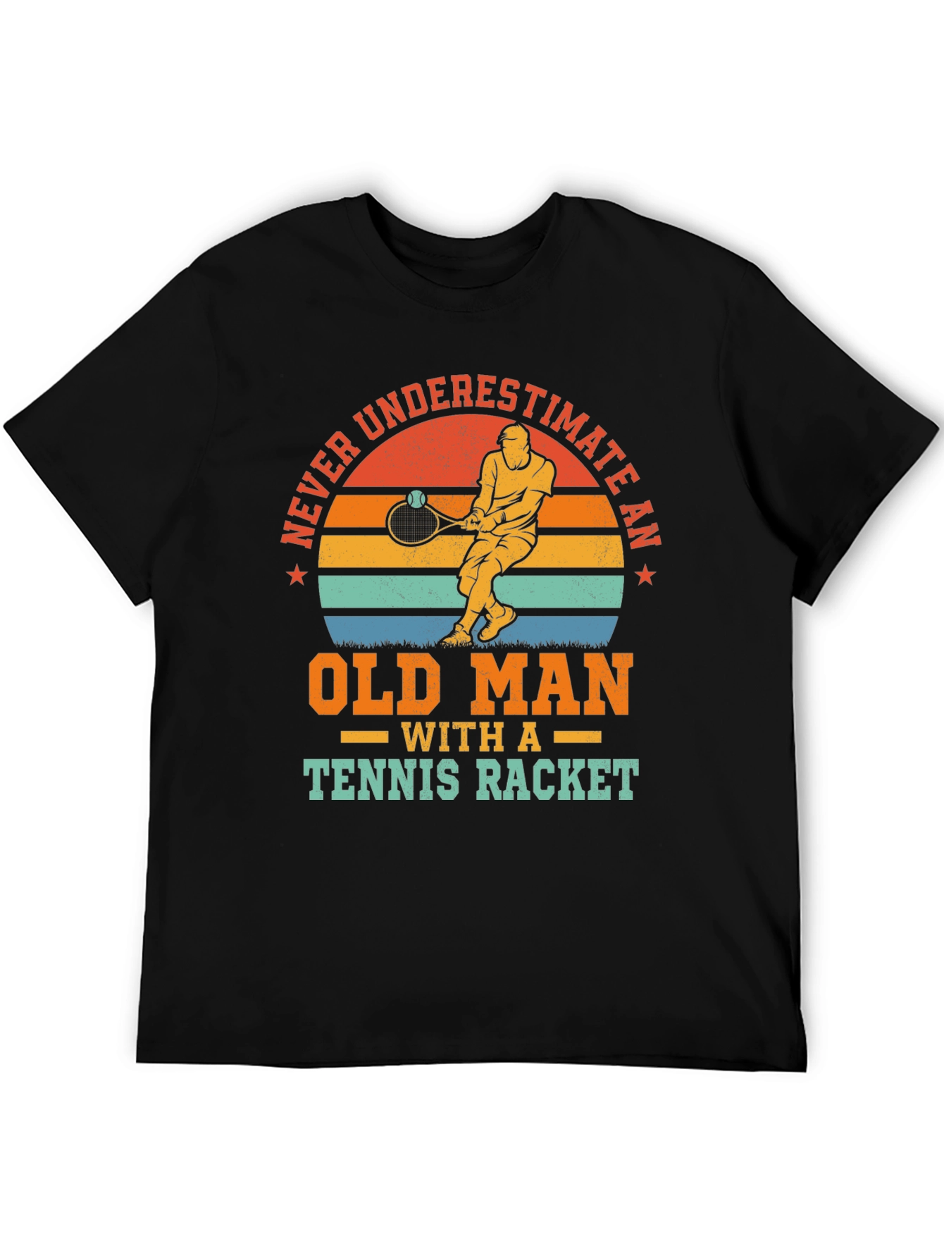 Old Man Tennis Racket T-Shirt