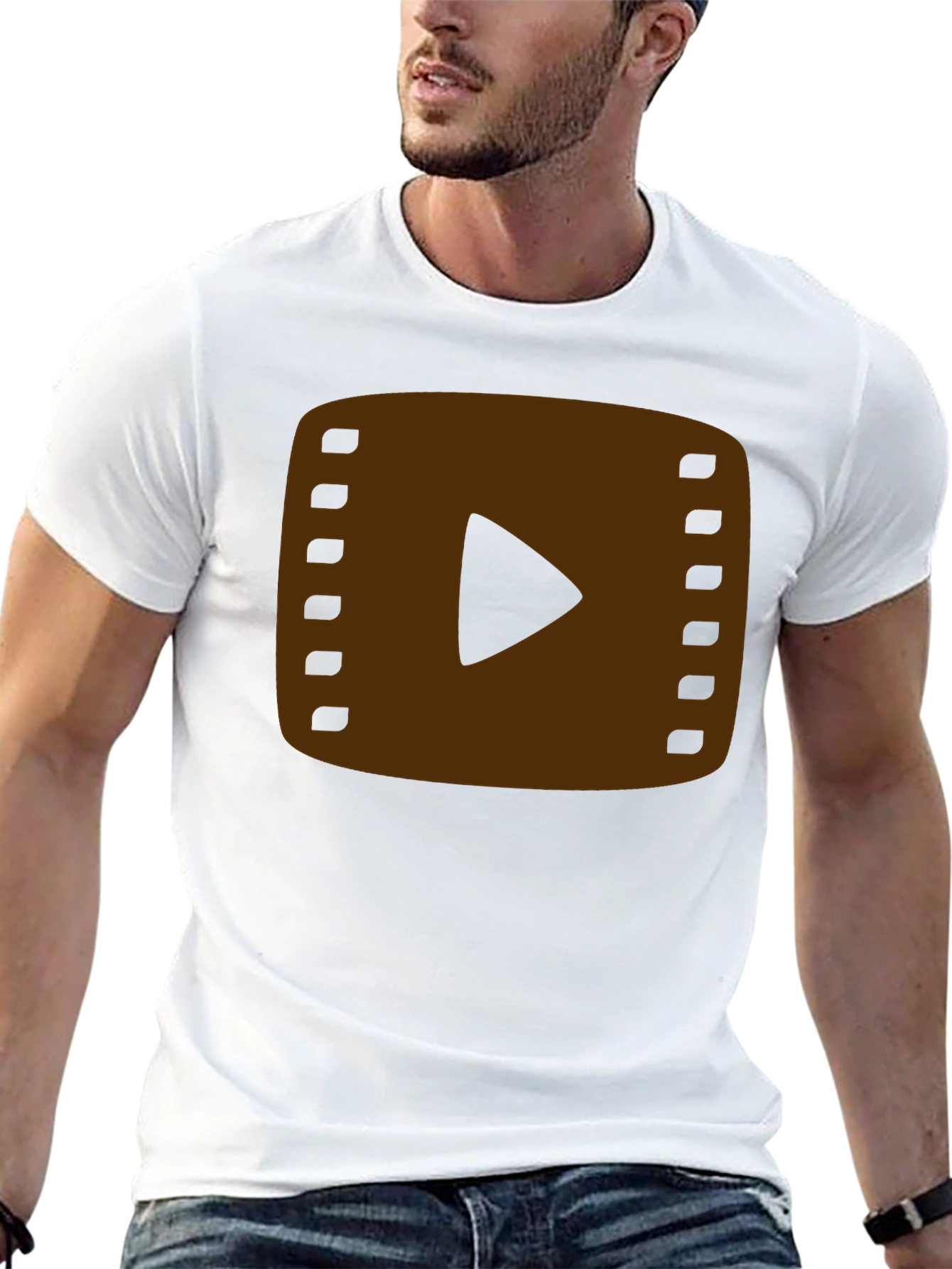 Retro Film Reel Graphic Tee - Black