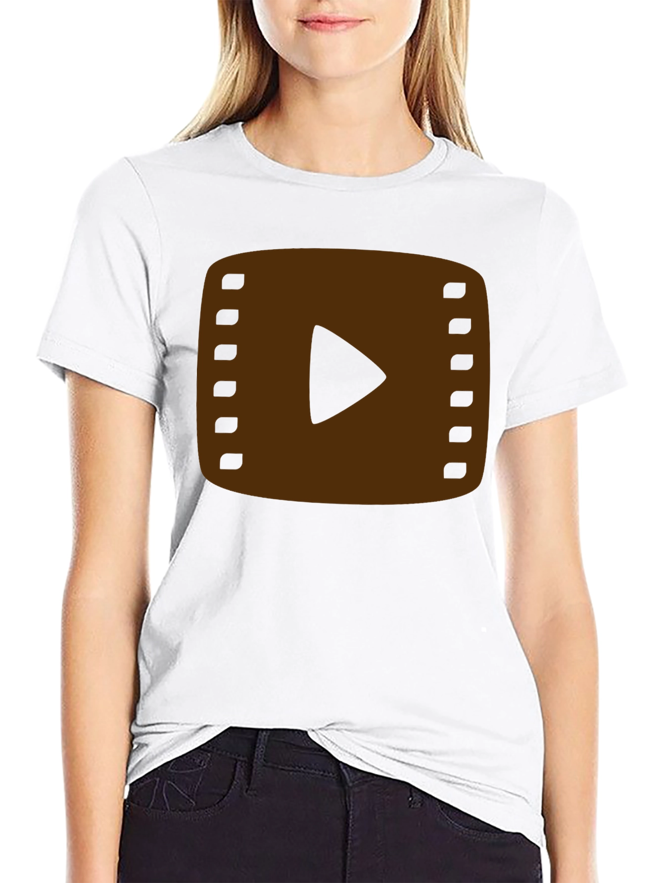 Retro Film Reel Graphic Tee - Black