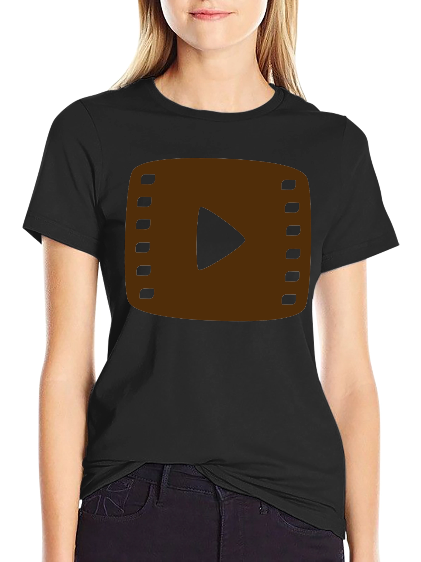 Retro Film Reel Graphic Tee - Black