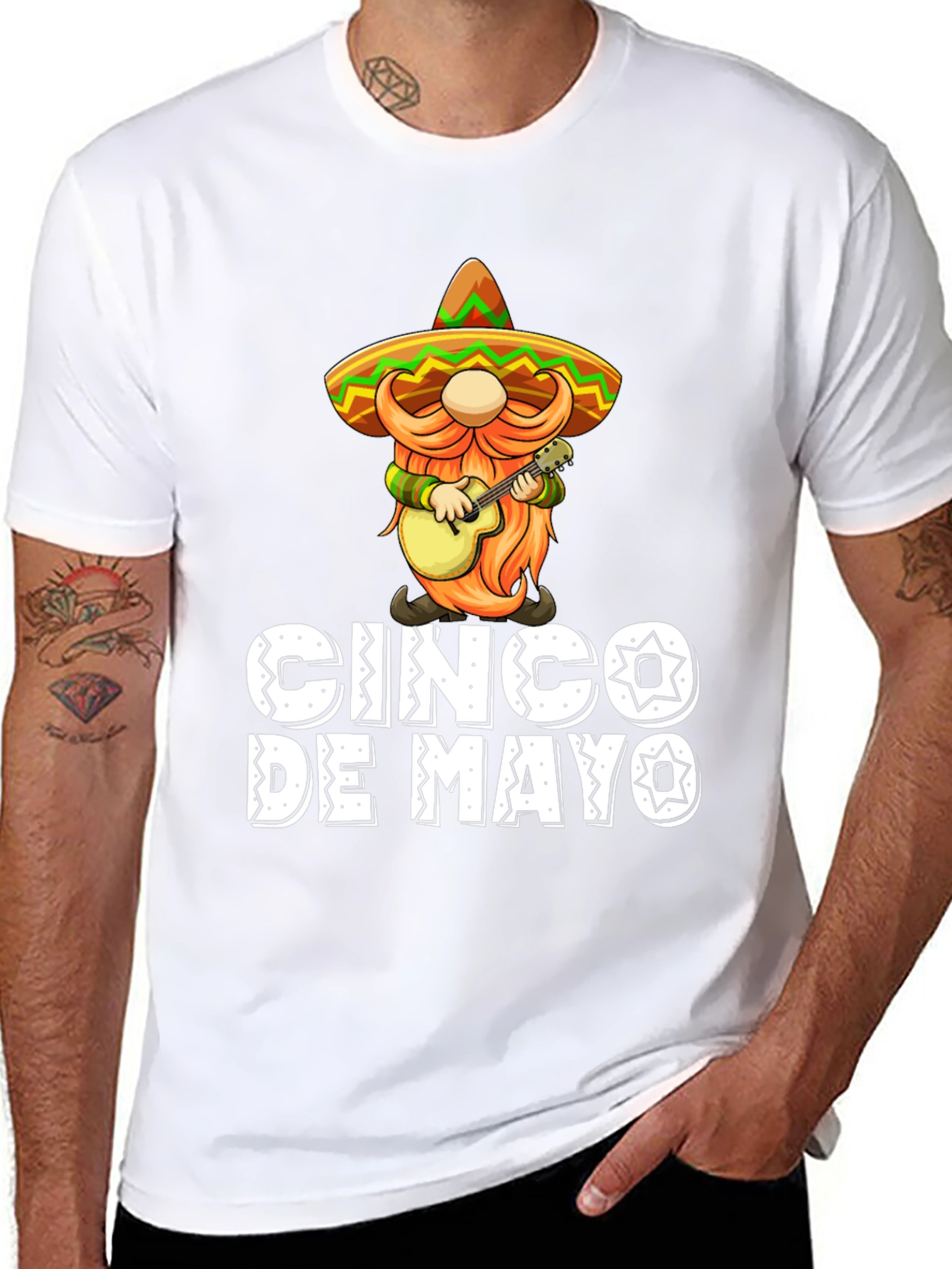 Cinco De Mayo T-Shirt - Gnome With Guitar