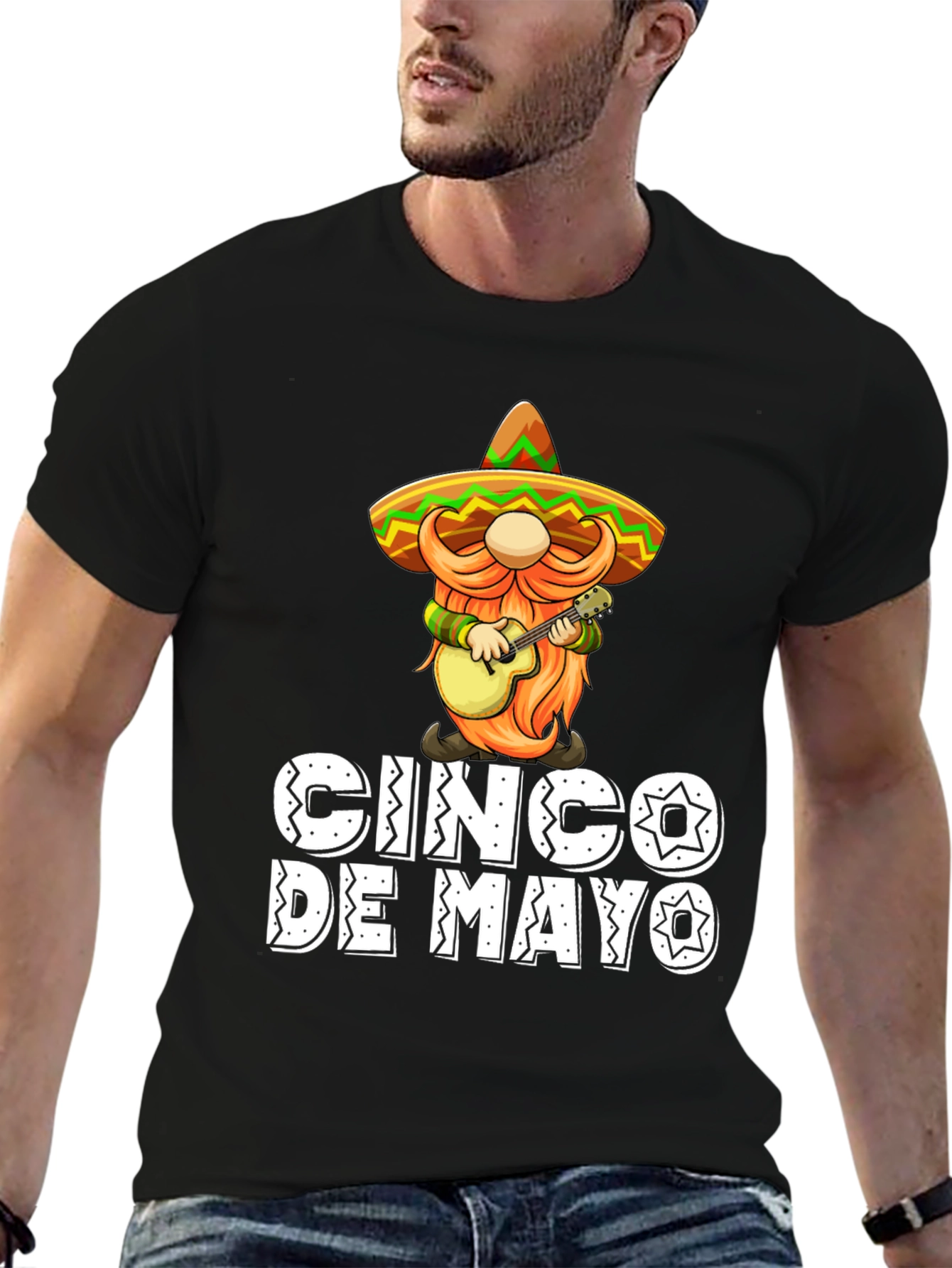 Cinco De Mayo T-Shirt - Gnome With Guitar