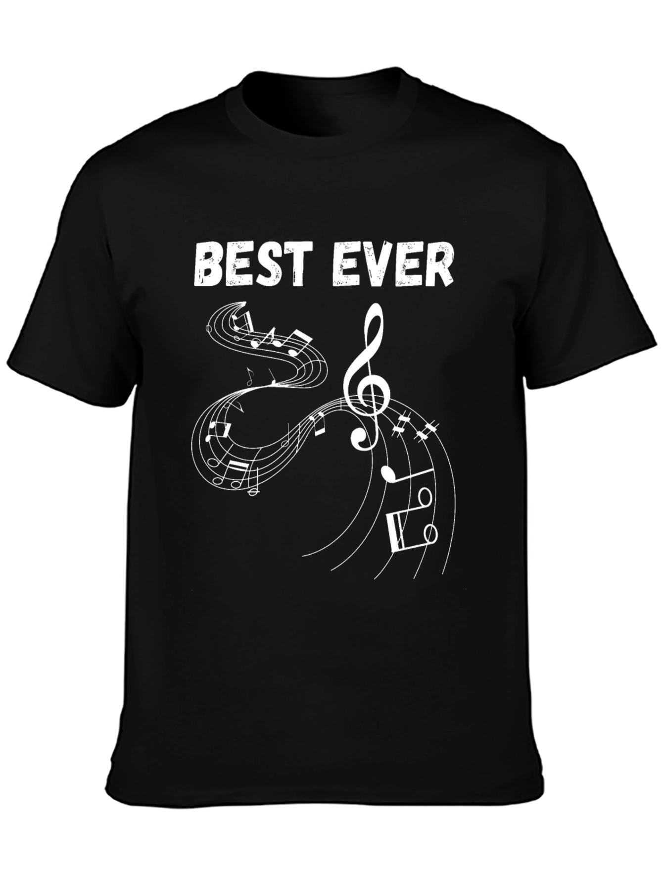 Best Ever Music Notes T-Shirt - Black