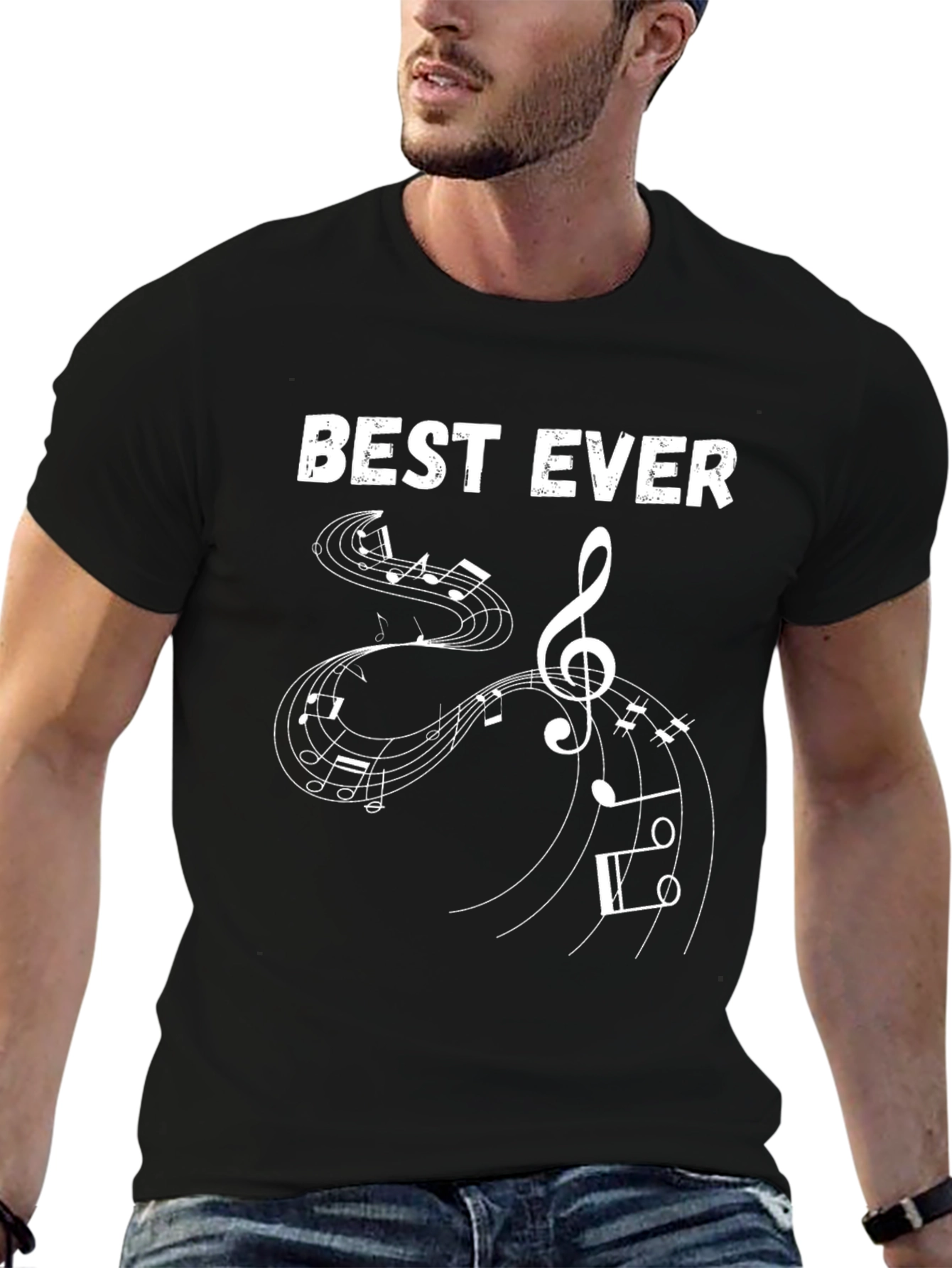 Best Ever Music Notes T-Shirt - Black