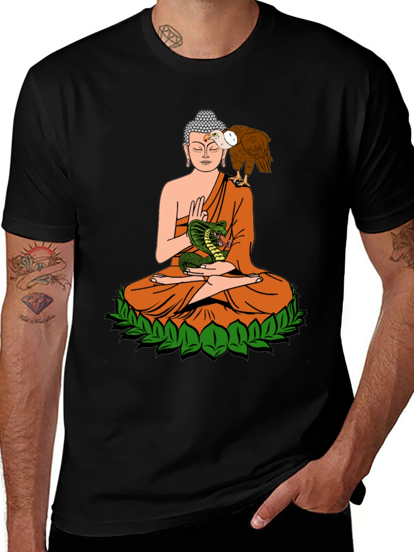 Buddha Vulture Cobra Graphic Tee