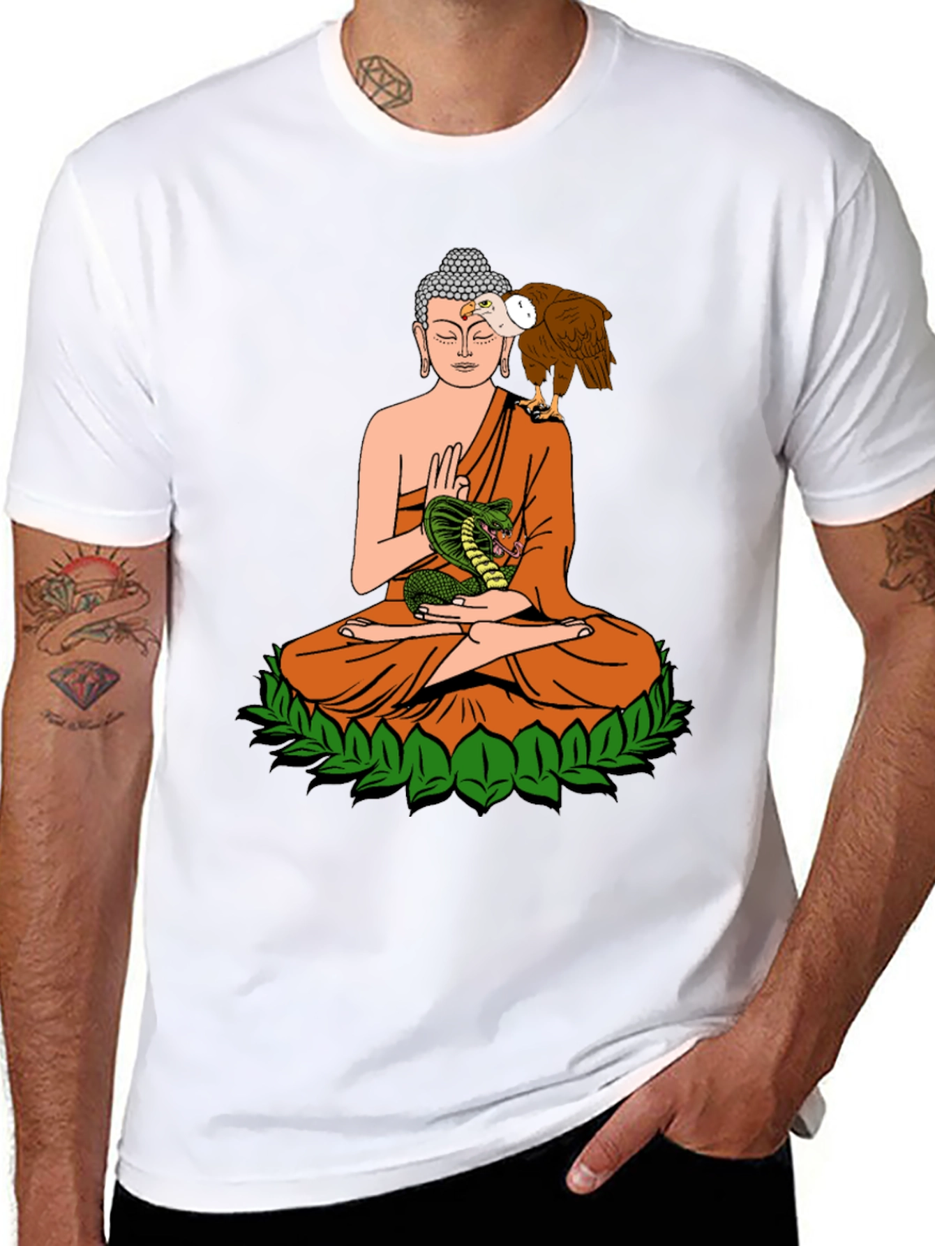 Buddha Vulture Cobra Graphic Tee