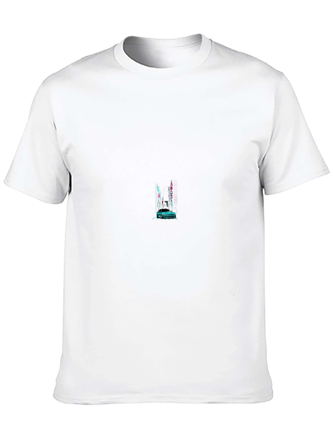 Black Graphic Tee - Car & Cityscape Design