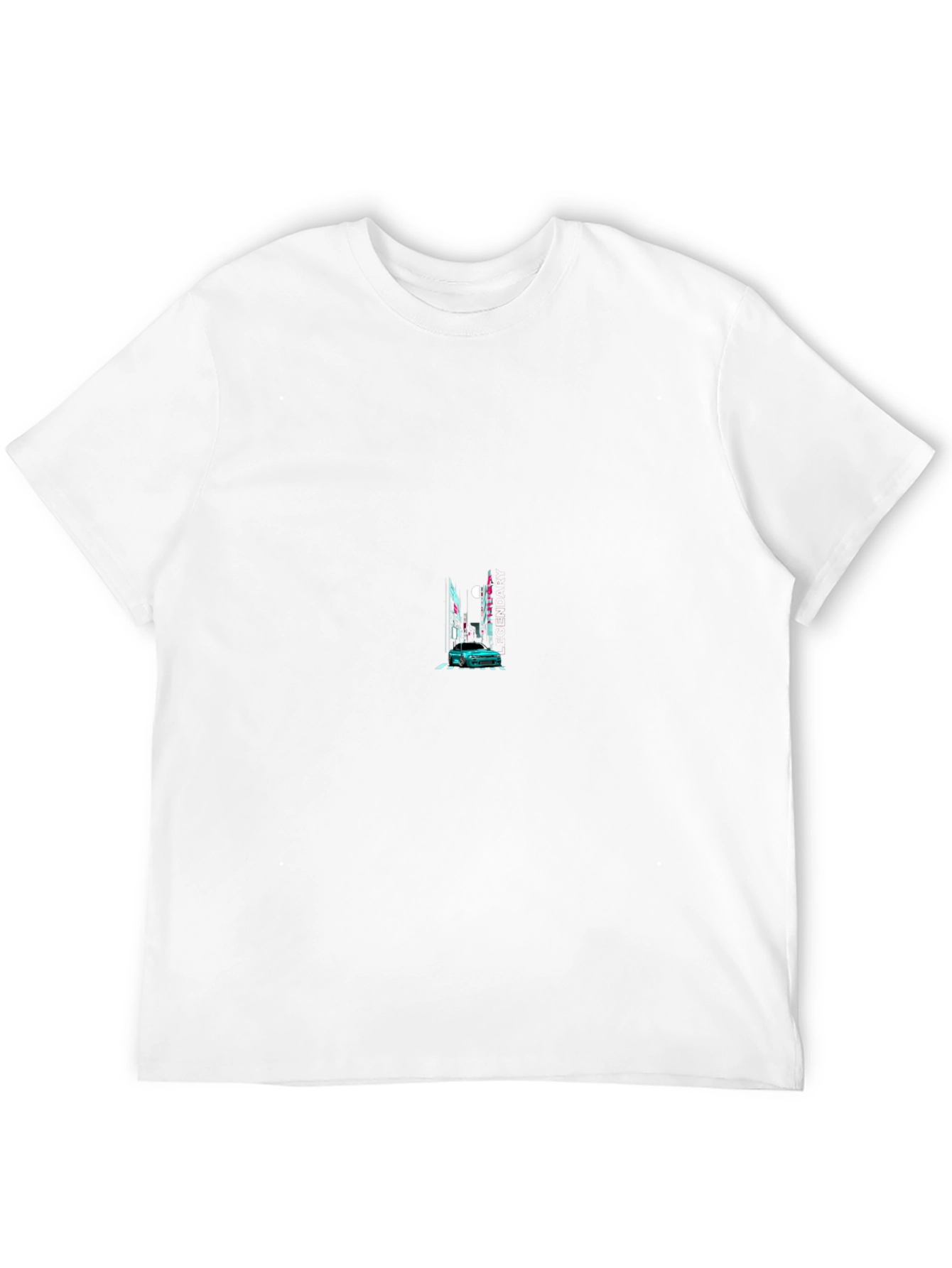 Black Graphic Tee - Car & Cityscape Design