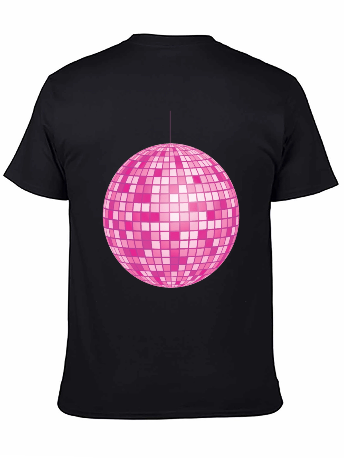 Pink Disco Ball Graphic Tee - Retro Party Shirt