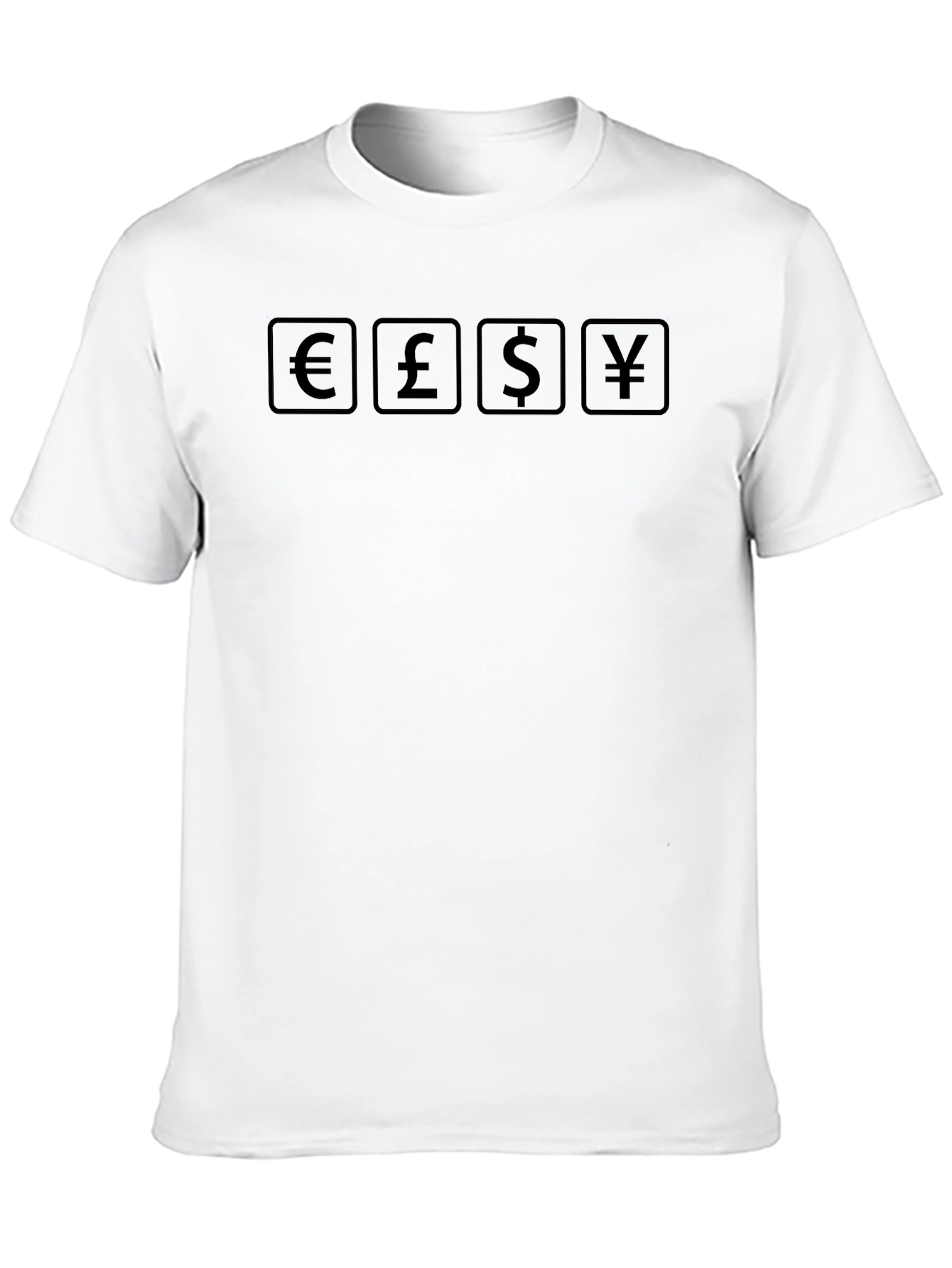 Currency Symbols Graphic T-Shirt - Euro Pound Dollar Yen