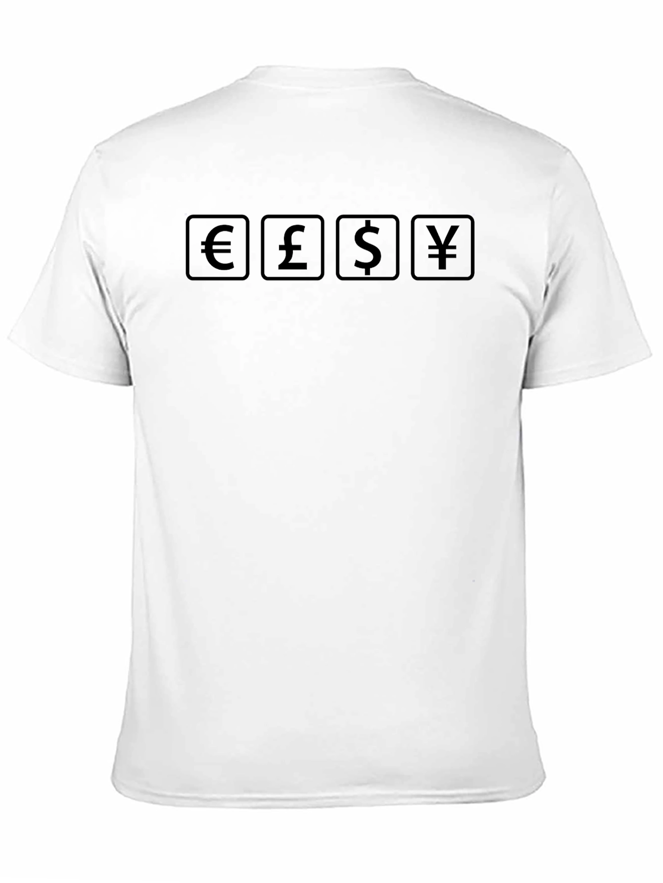 Currency Symbols Graphic T-Shirt - Euro Pound Dollar Yen
