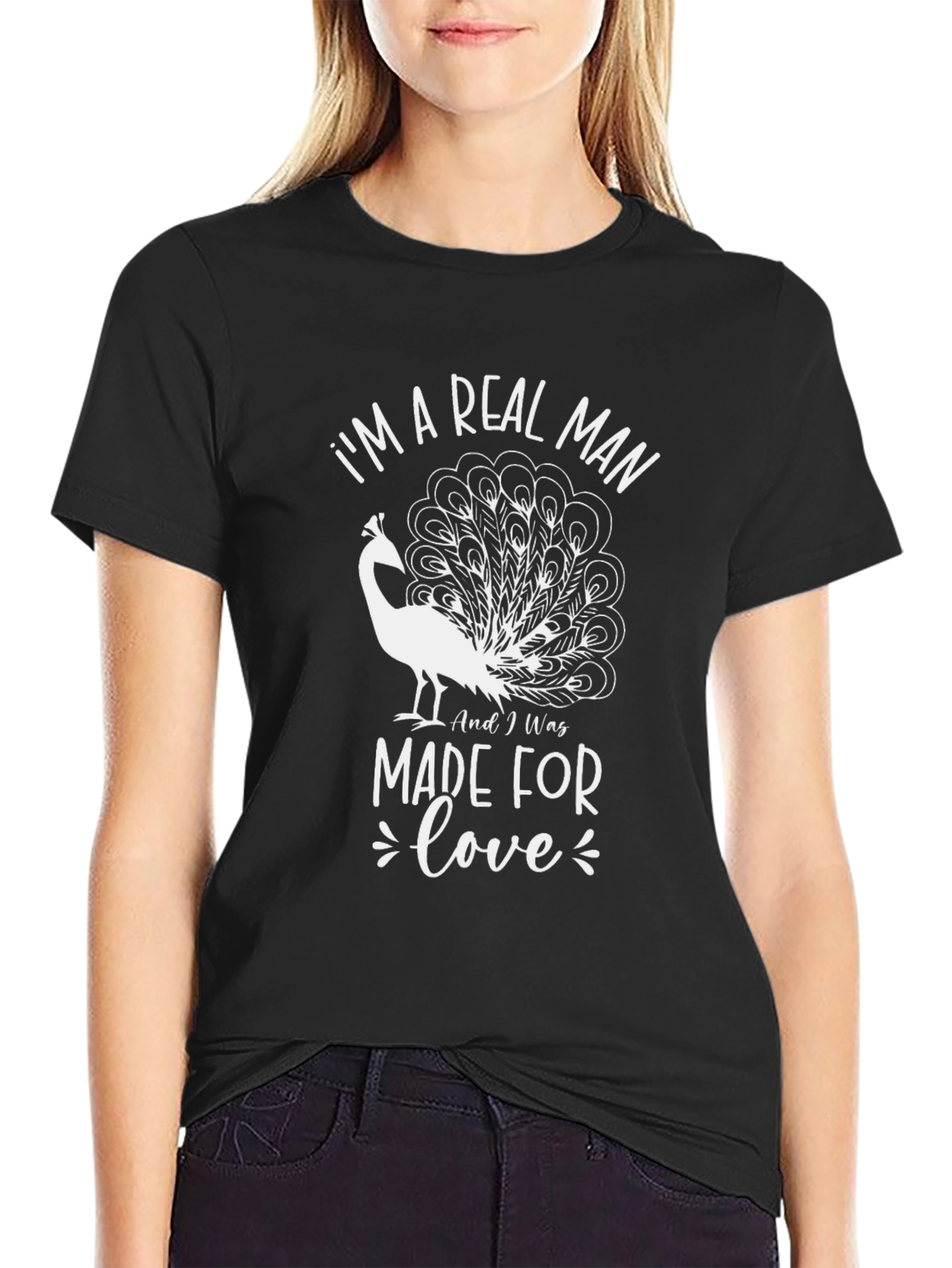 Real Man Peacock Graphic Tee