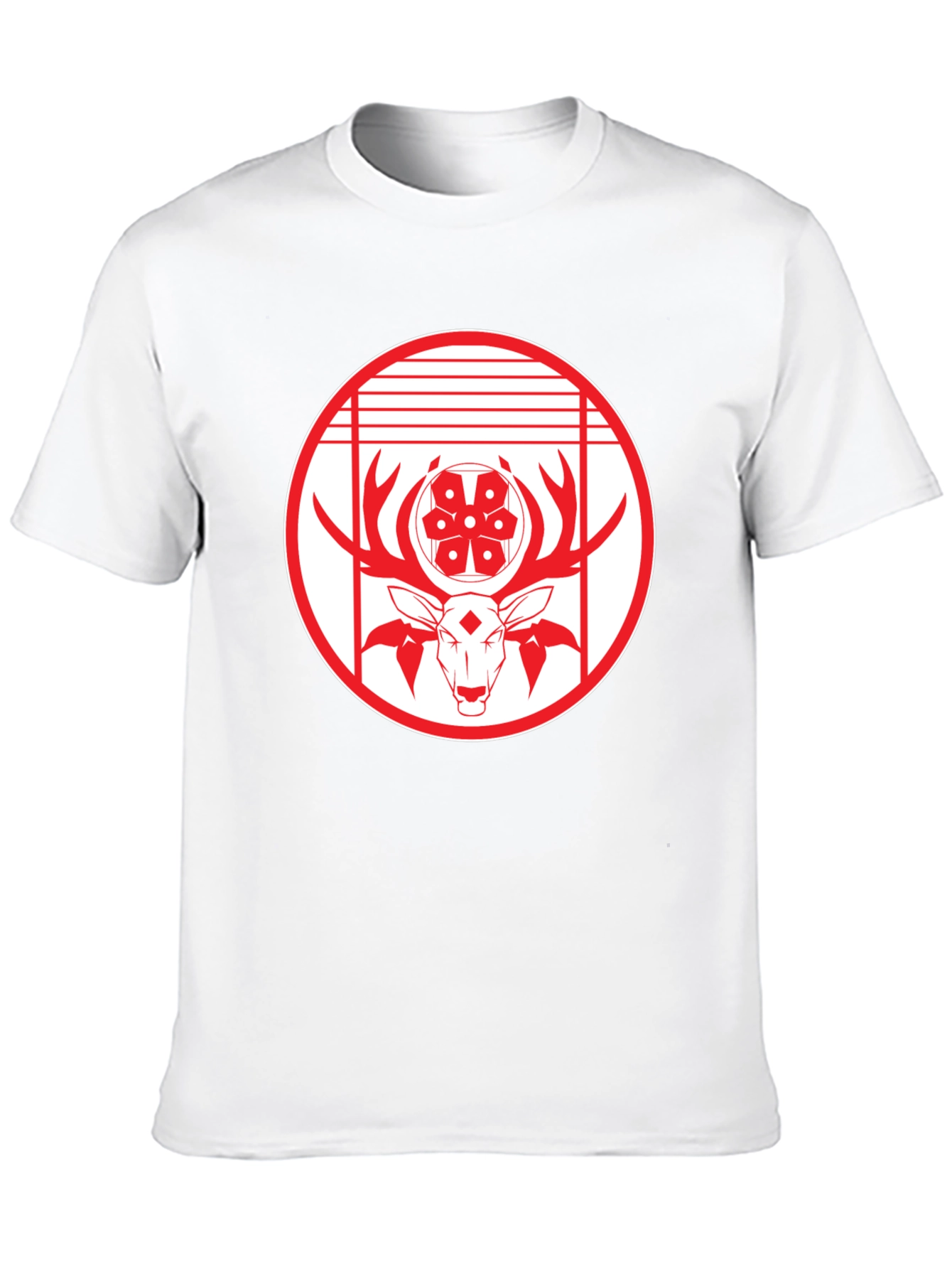Deer Emblem Graphic Black T-Shirt