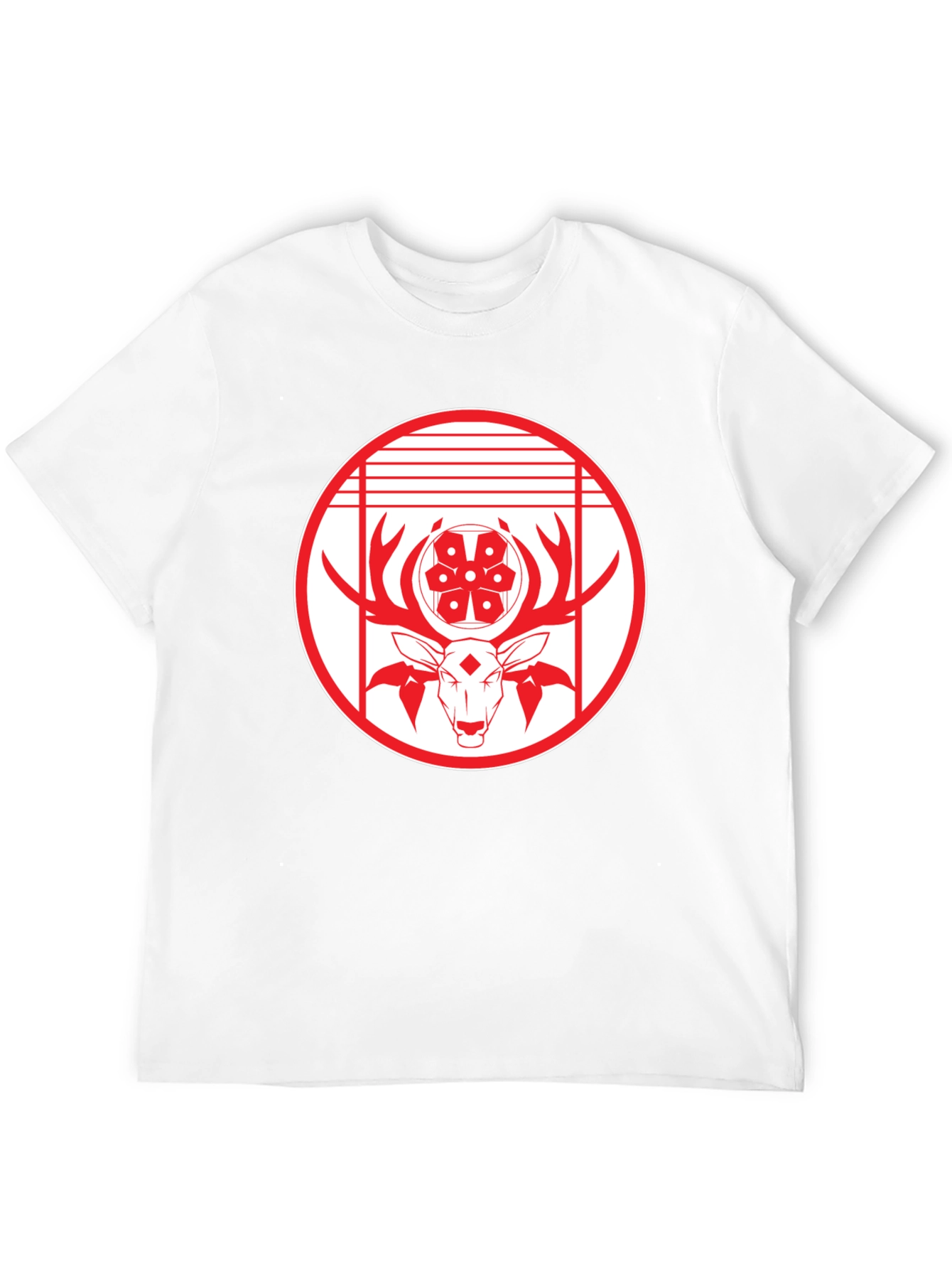 Deer Emblem Graphic Black T-Shirt
